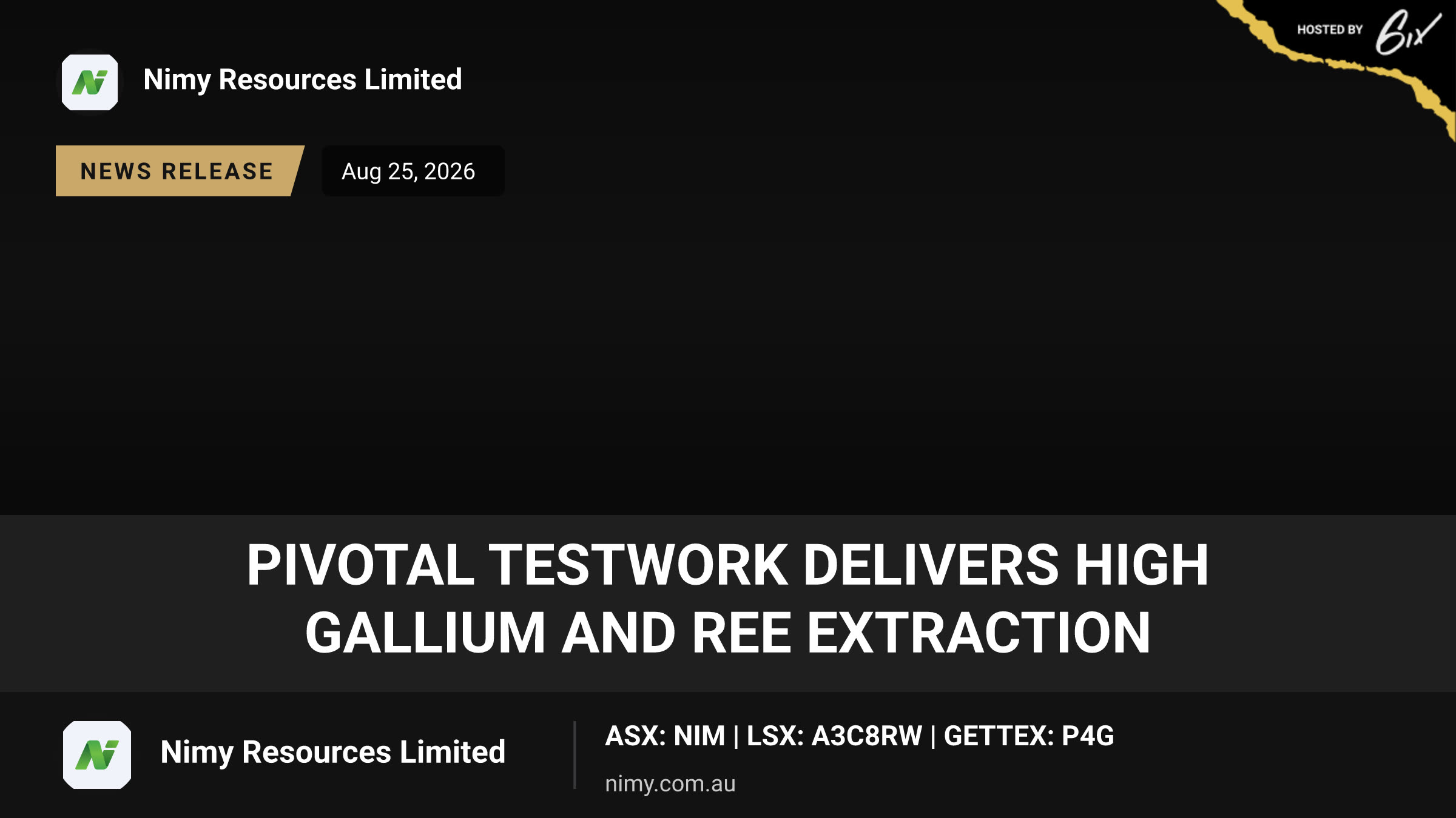 Pivotal Testwork Delivers High Gallium and REE Extraction