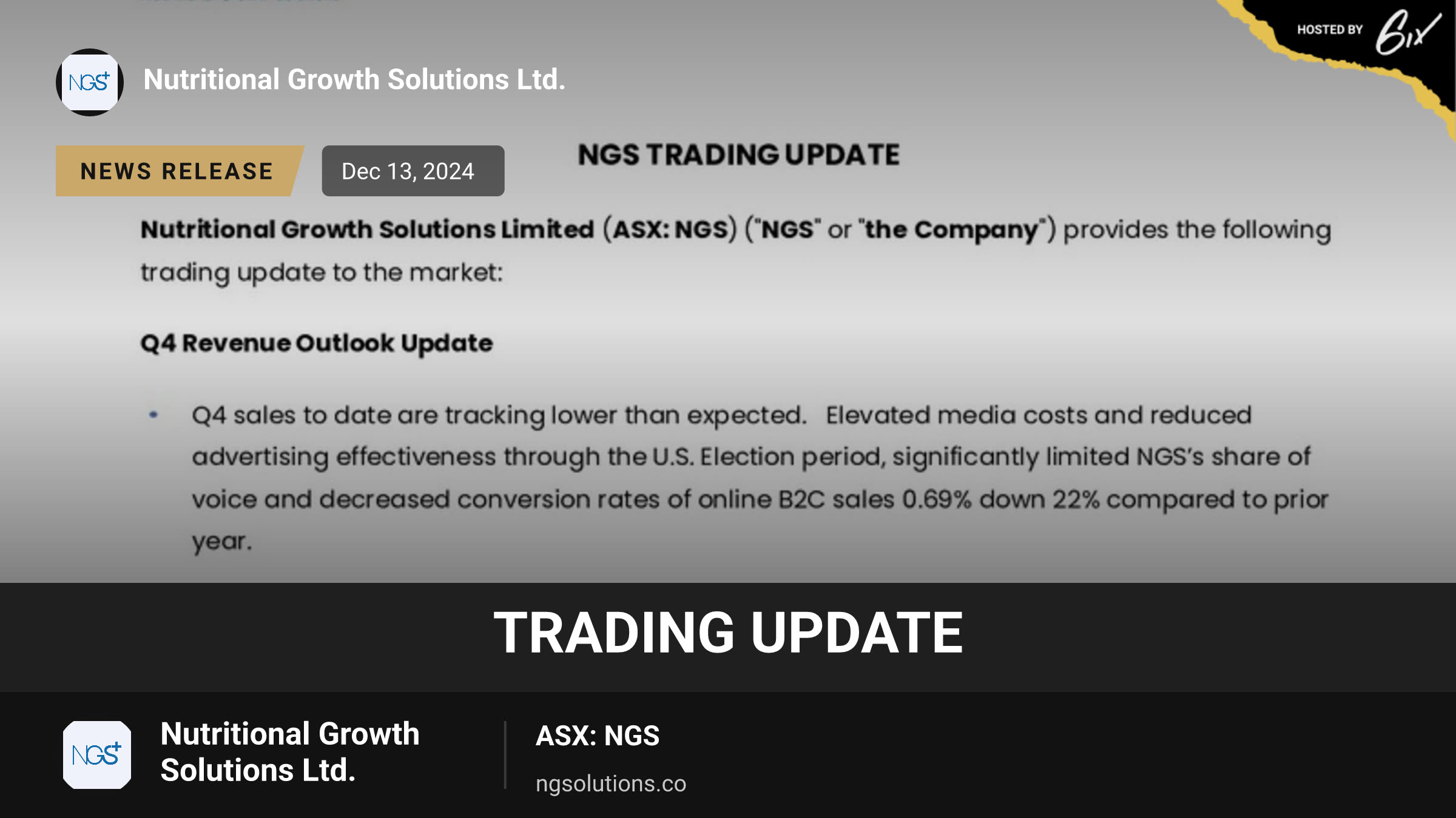 Trading Update