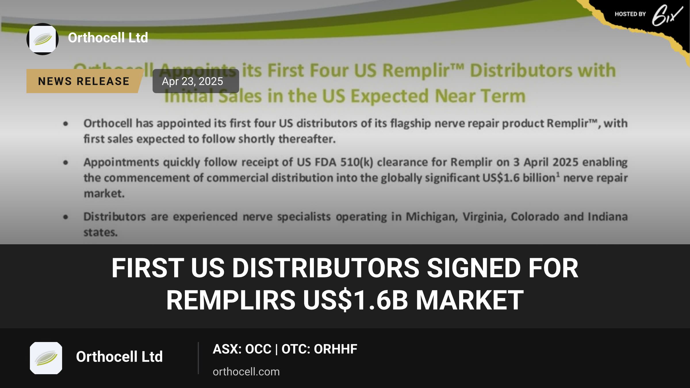 First US Distributors Signed for Remplirs US$1.6B market