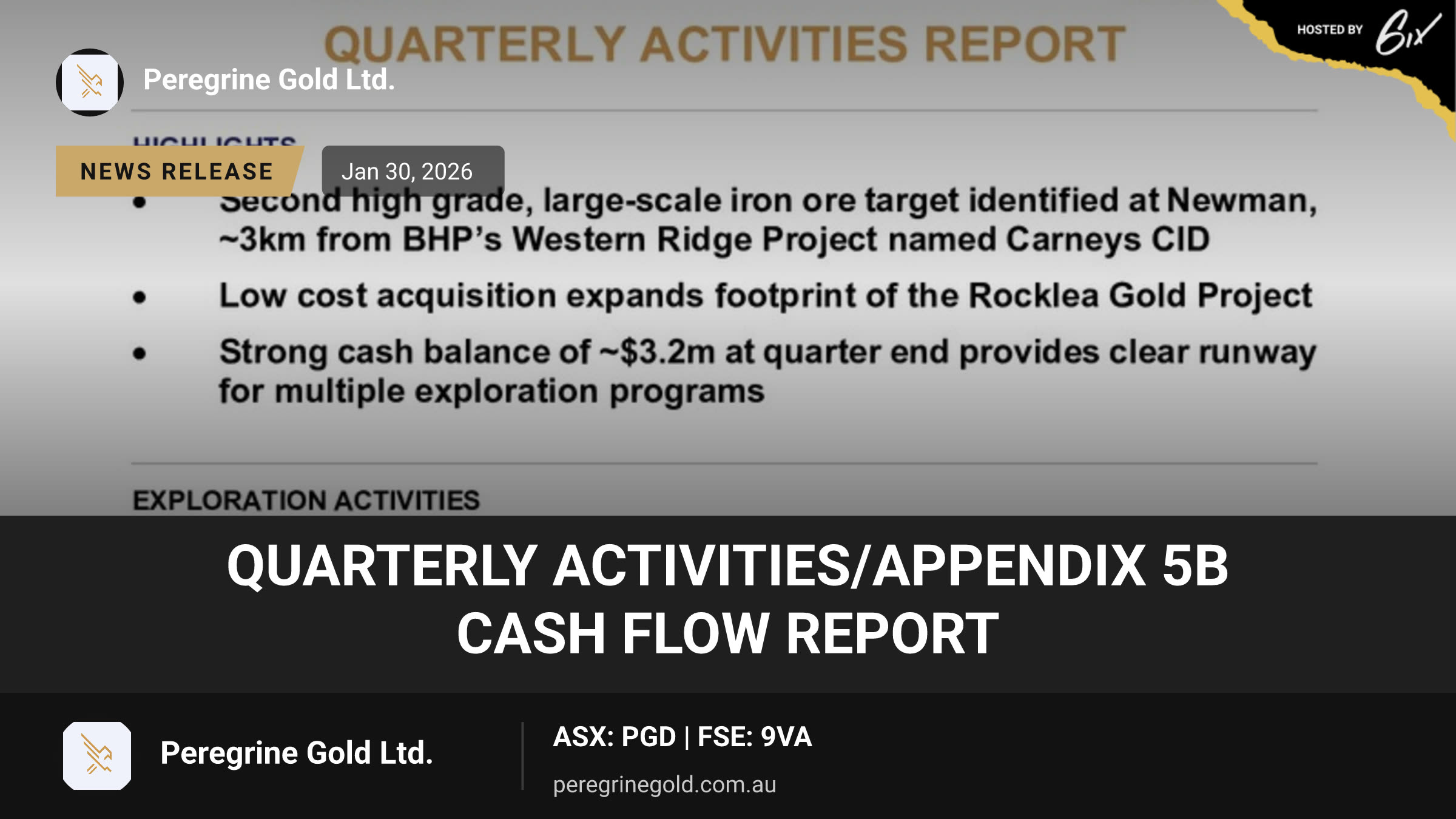 Quarterly Activities/Appendix 5B Cash Flow Report