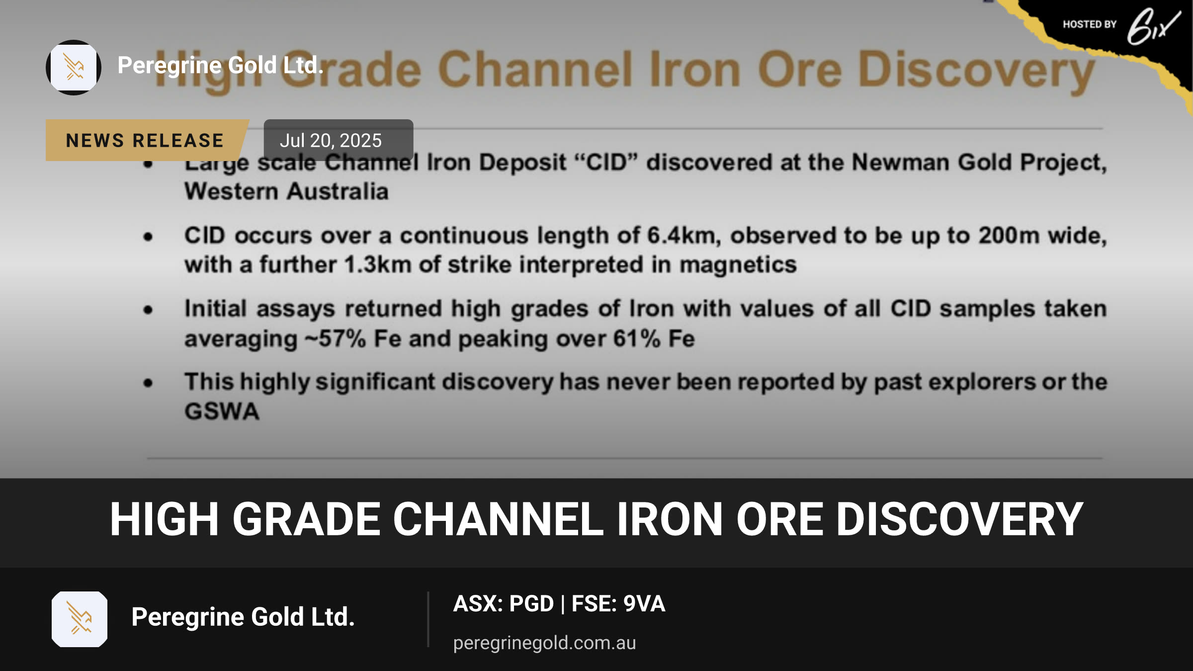 High Grade Channel Iron Ore Discovery