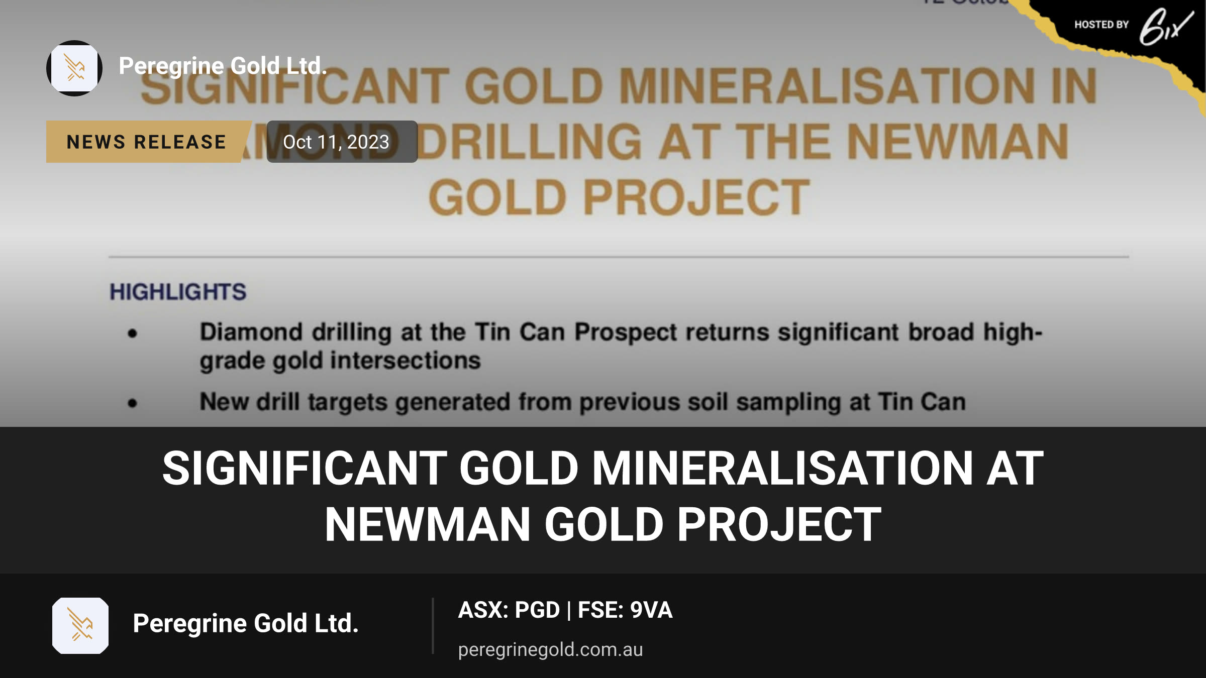Significant Gold Mineralisation at Newman Gold Project