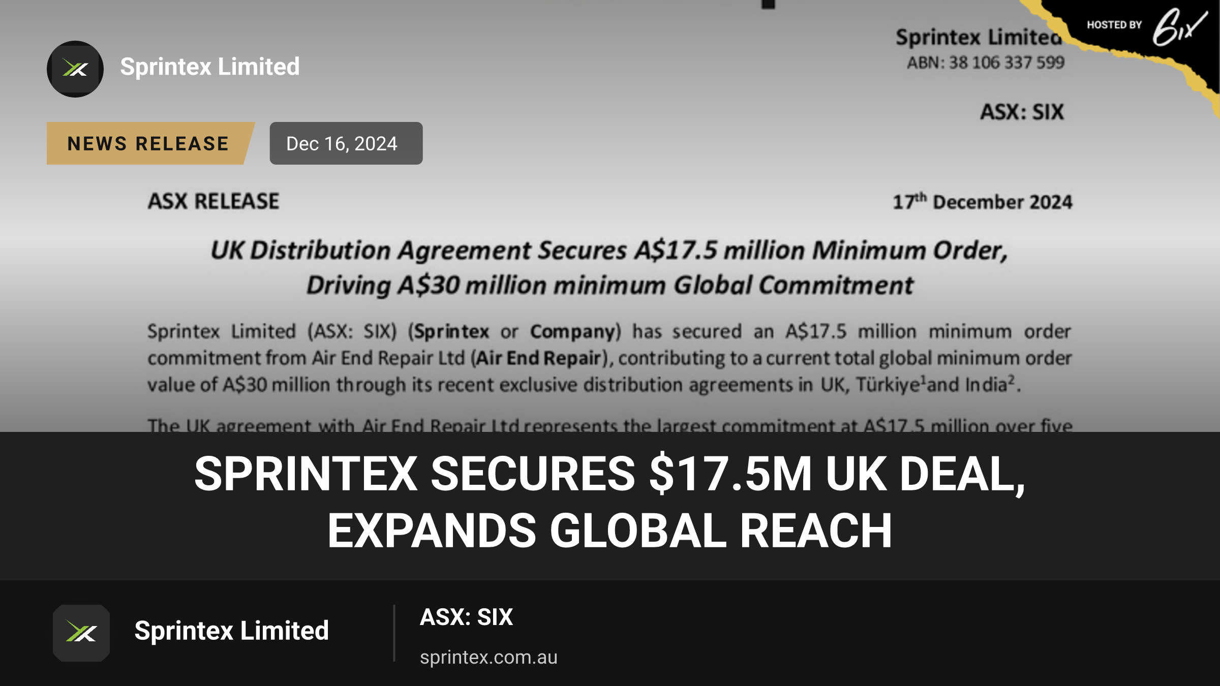 Sprintex Secures $17.5M UK Deal, Expands Global Reach