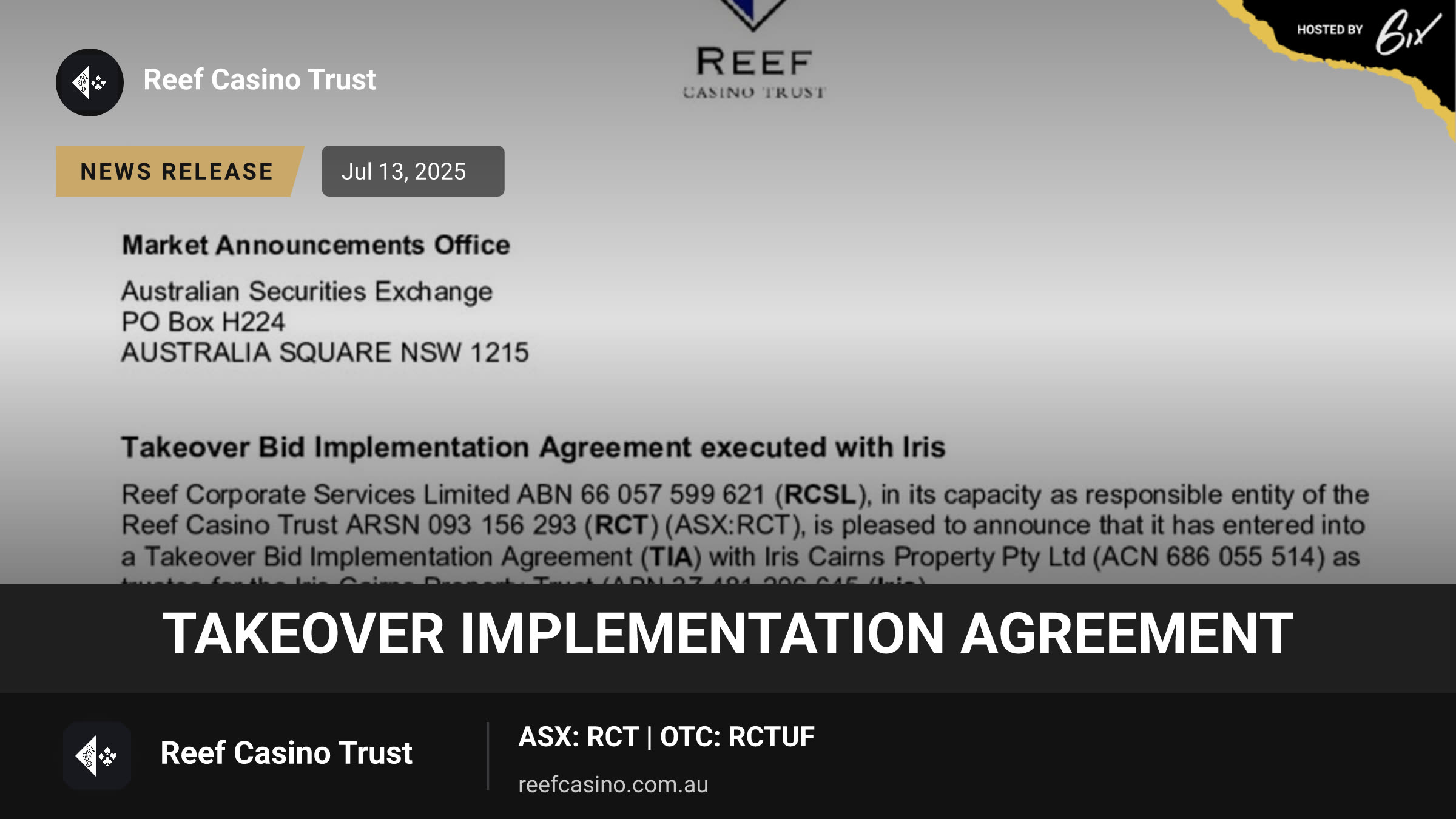 Takeover Implementation Agreement