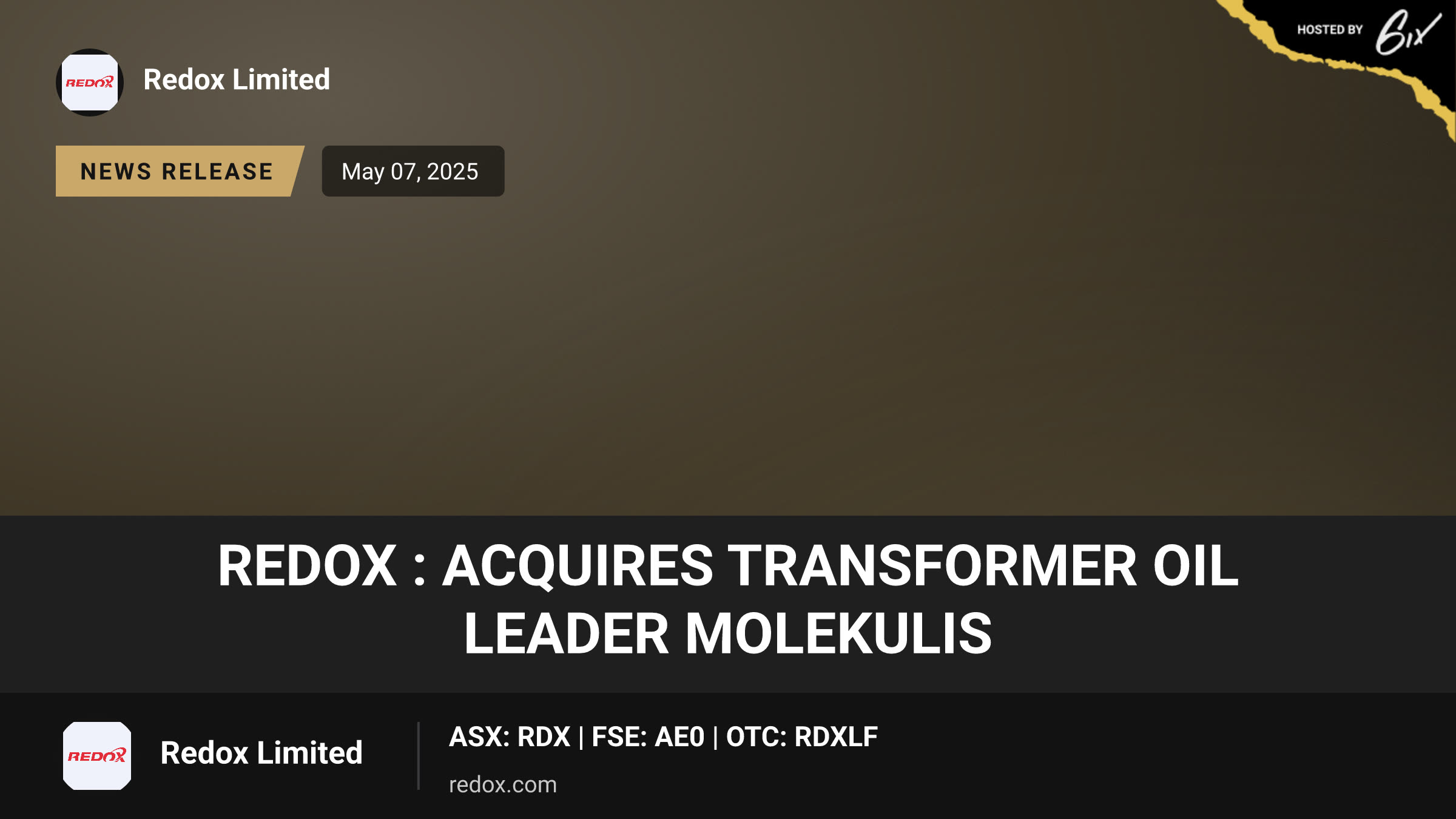Redox : Acquires Transformer Oil Leader Molekulis