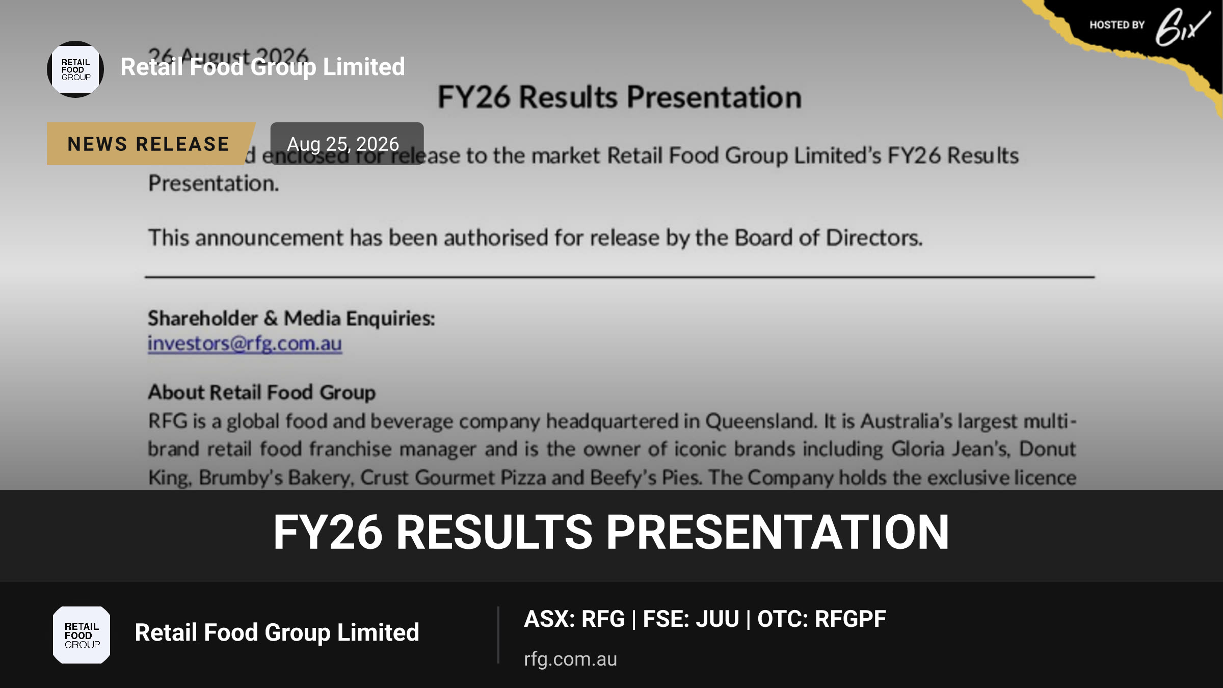FY26 Results Presentation