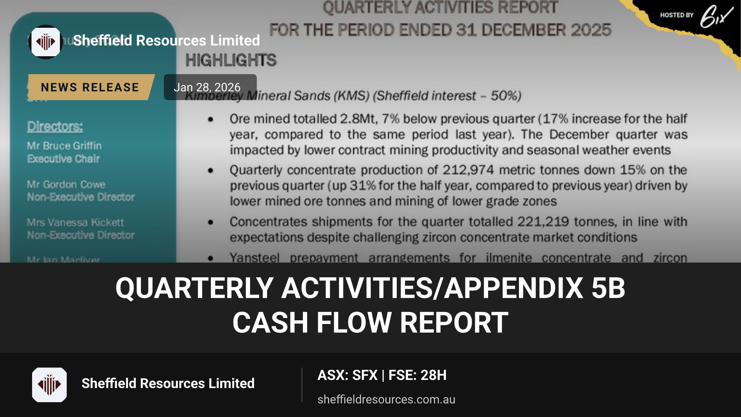 Quarterly Activities/Appendix 5B Cash Flow Report