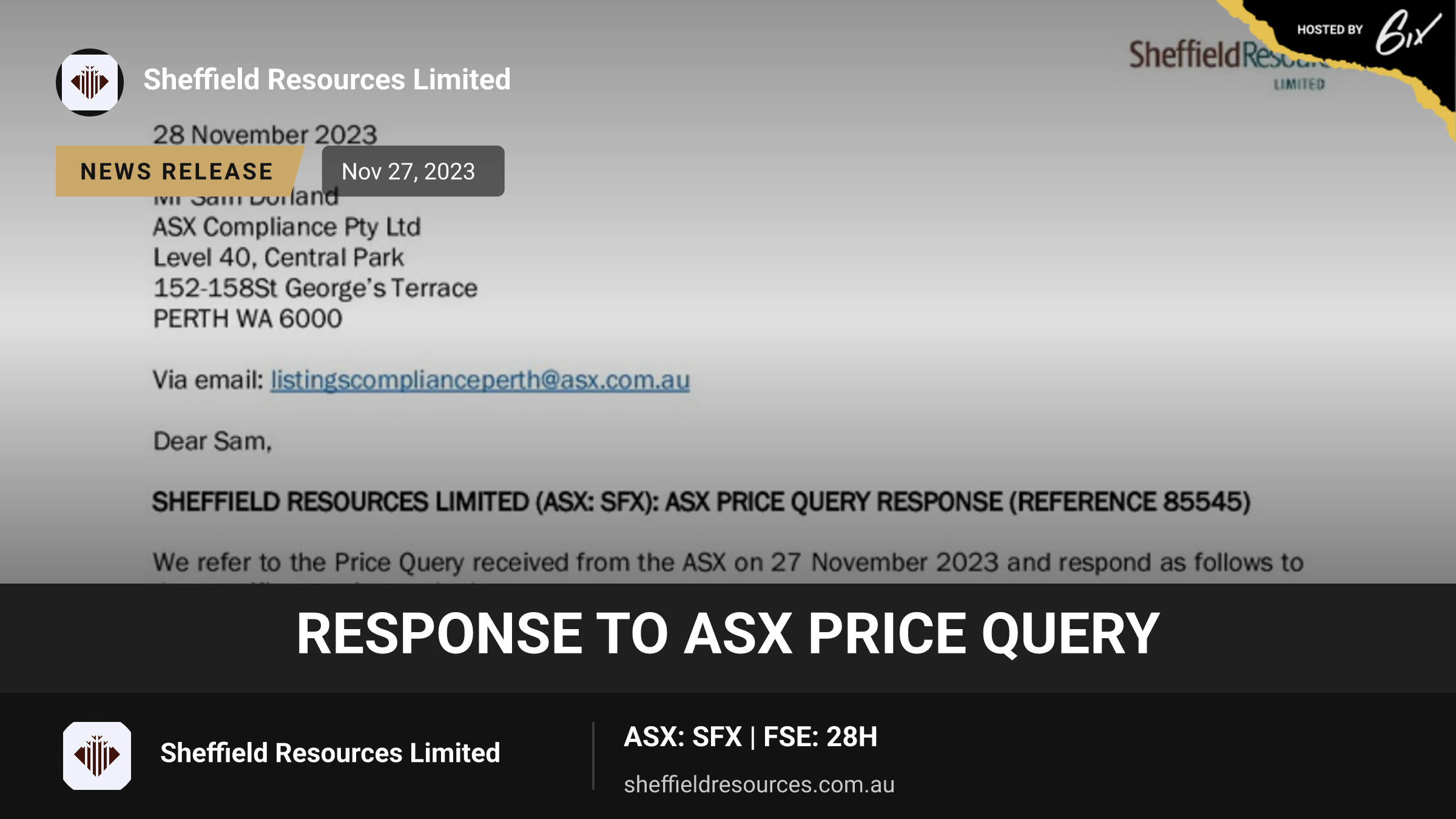 Response to ASX Price Query