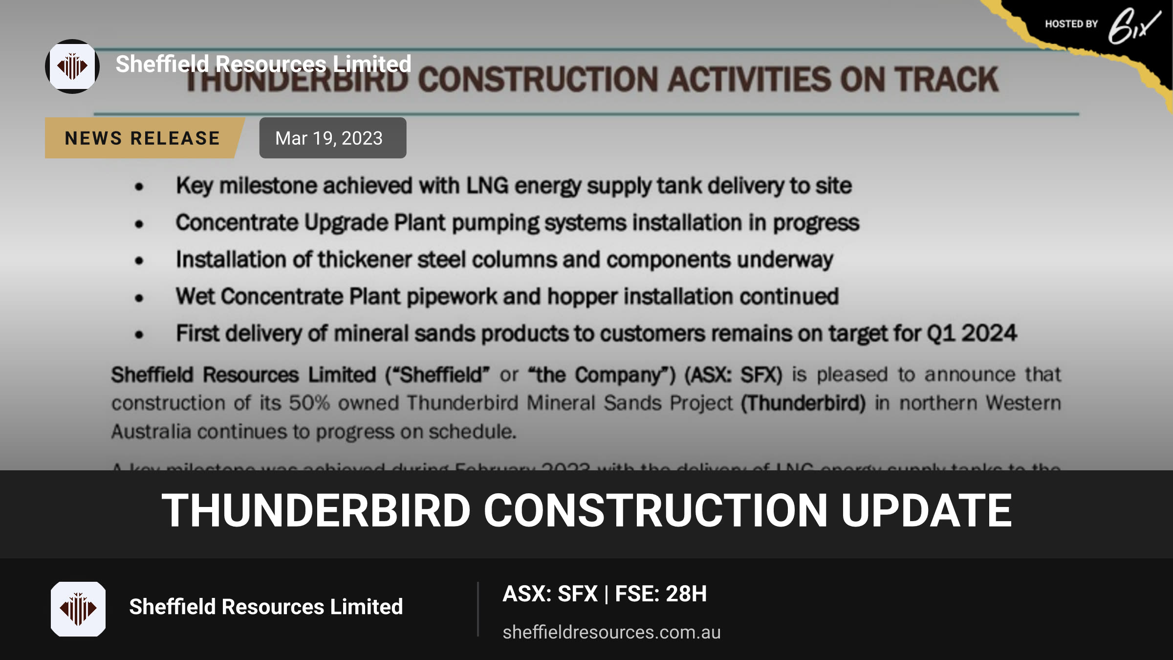 Thunderbird Construction Update