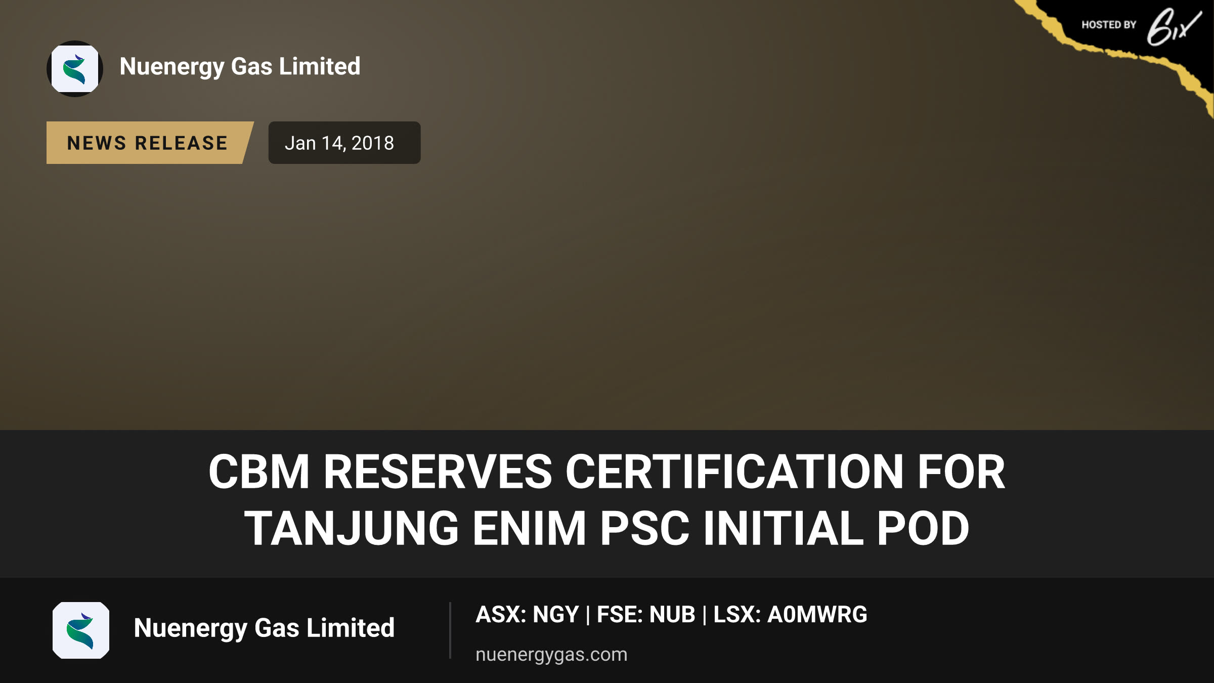 CBM Reserves Certification for Tanjung Enim PSC Initial POD