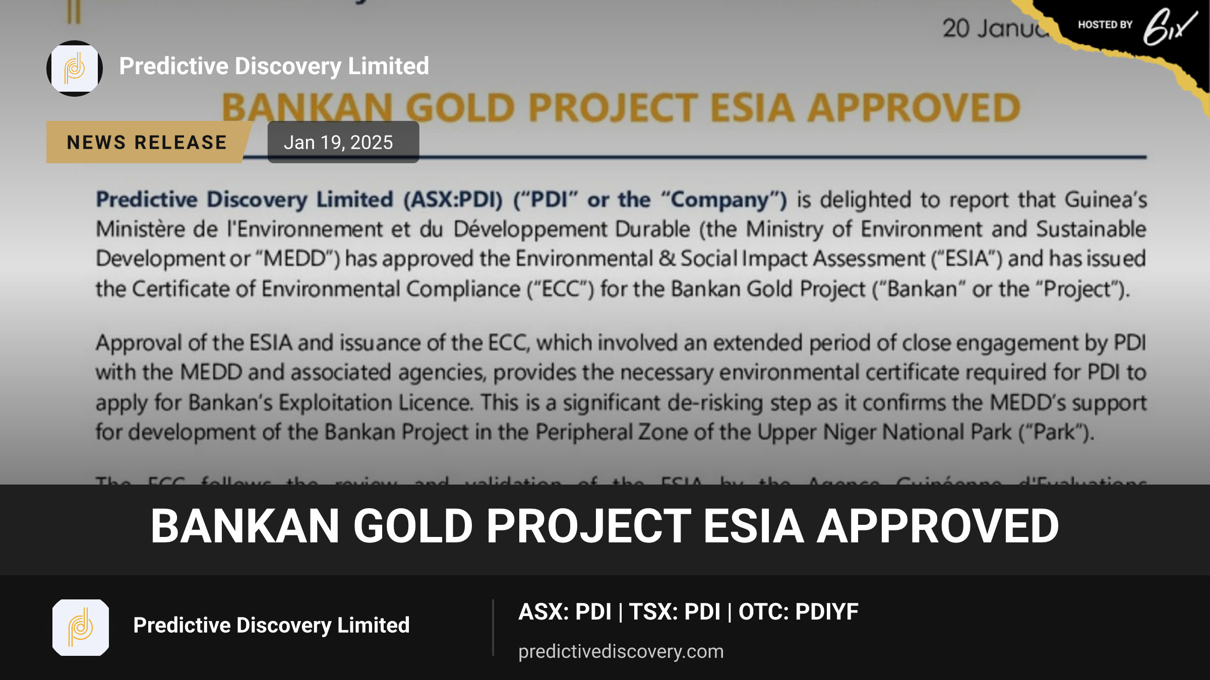 Bankan Gold Project ESIA Approved