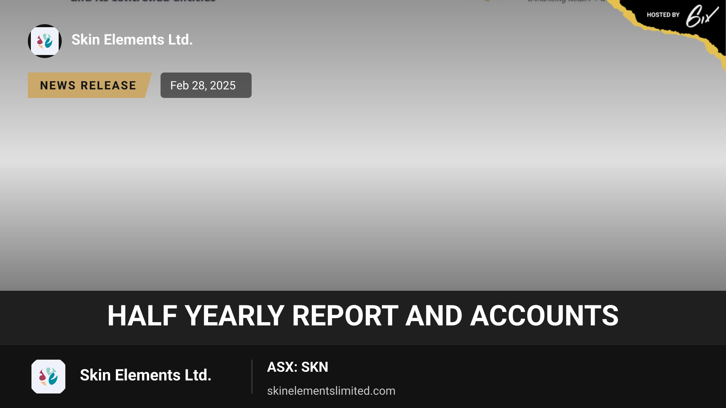 Half Yearly Report and Accounts