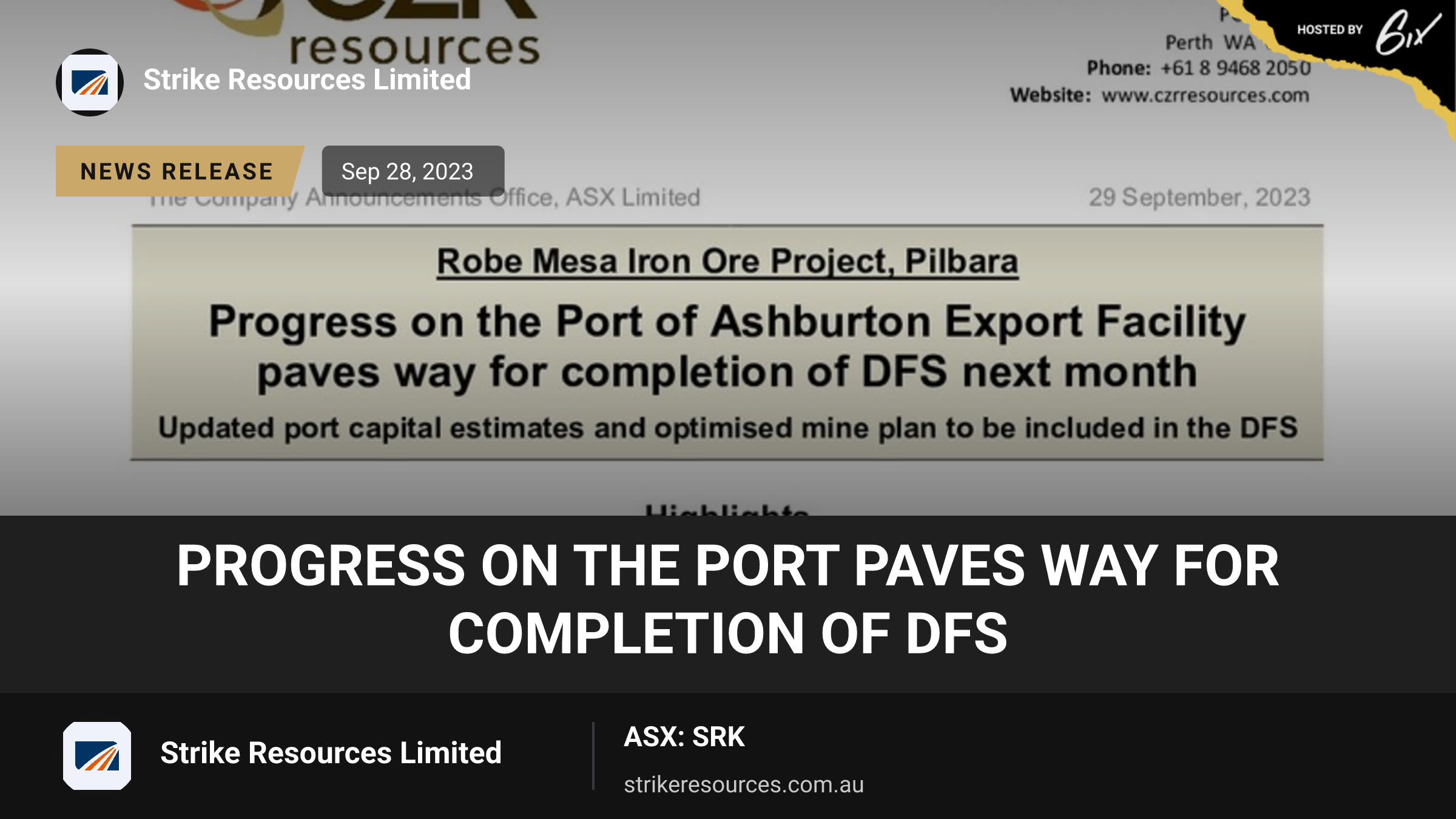 Progress on the Port paves way for completion of DFS