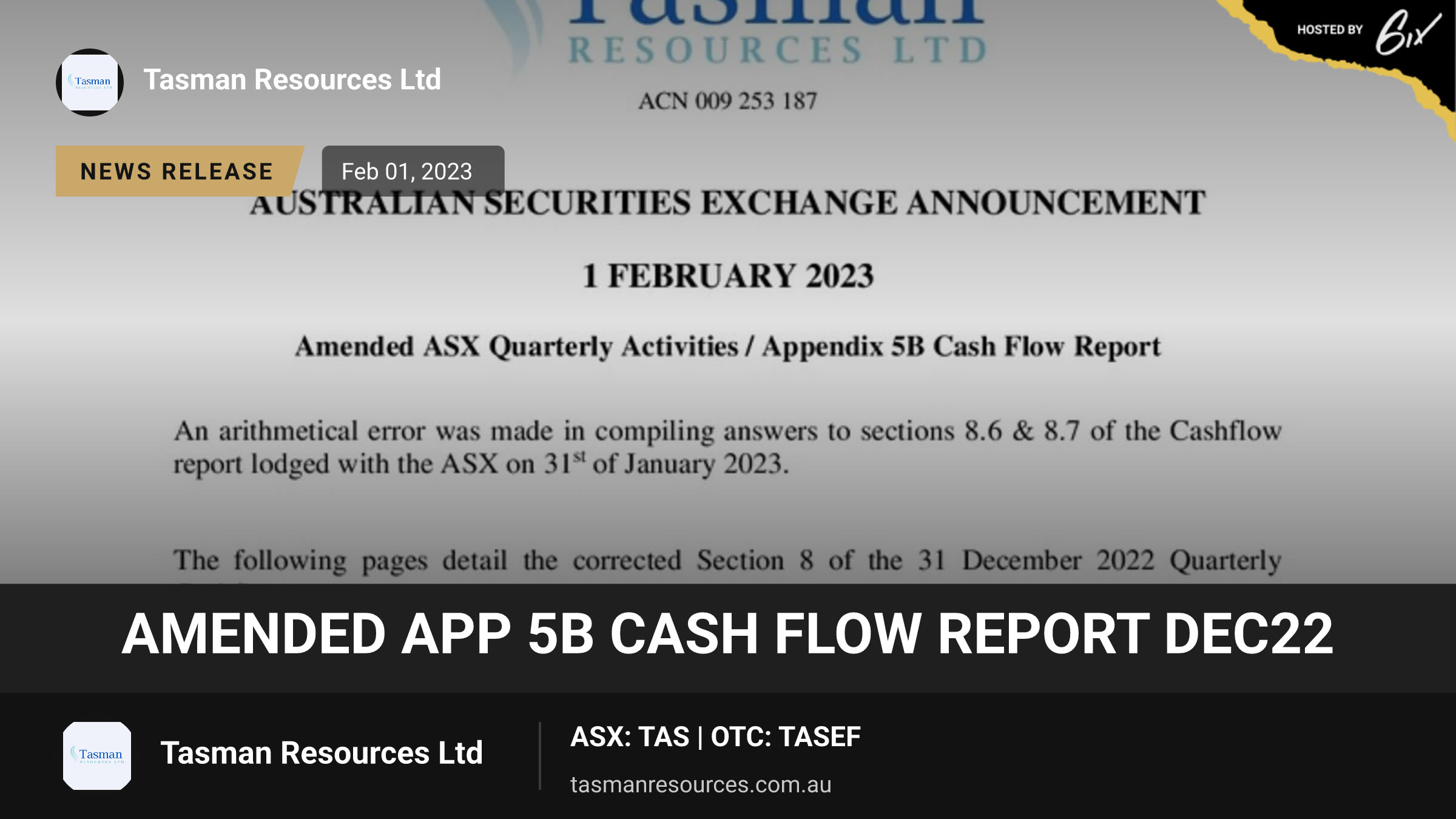 Amended App 5B Cash Flow Report Dec22