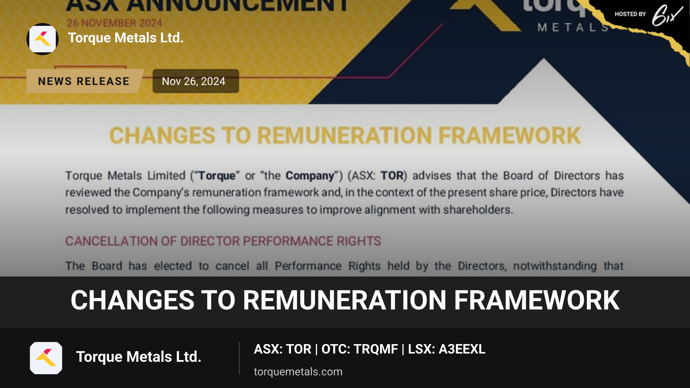 Changes to Remuneration Framework