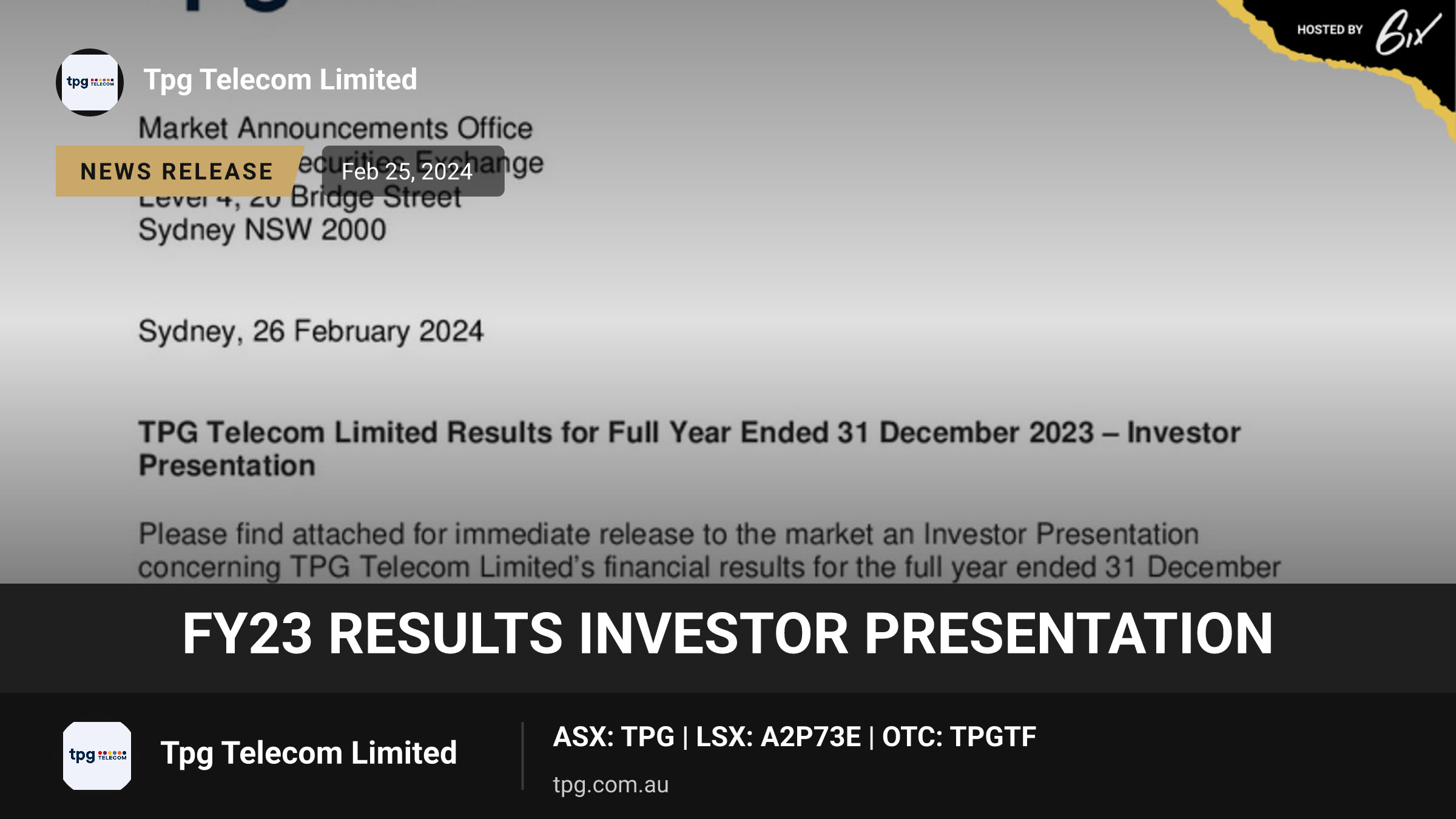 FY23 Results Investor Presentation