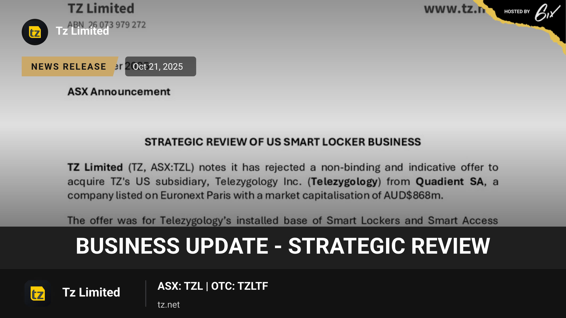 Business Update - Strategic Review
