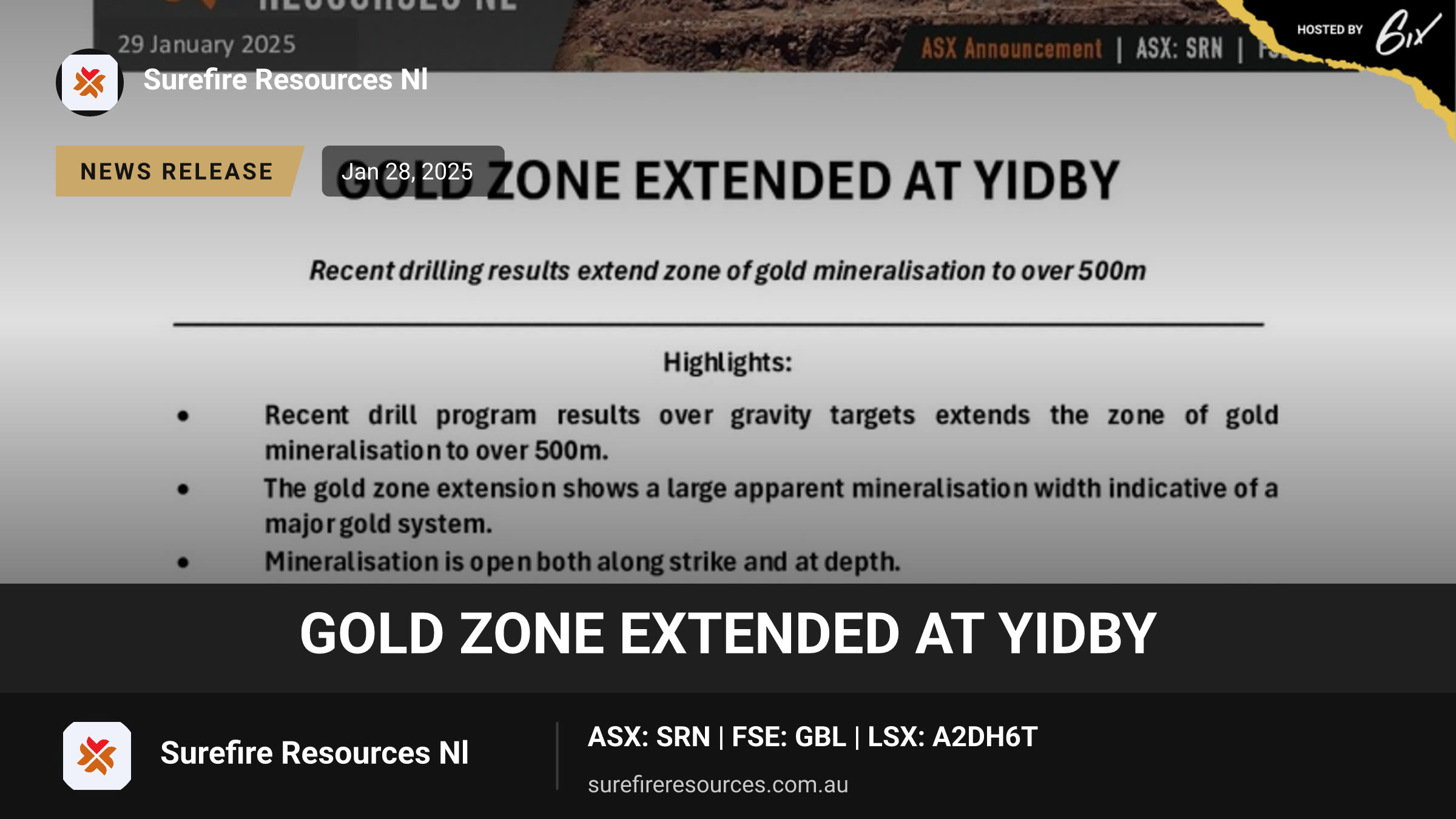 Gold Zone Extended at Yidby