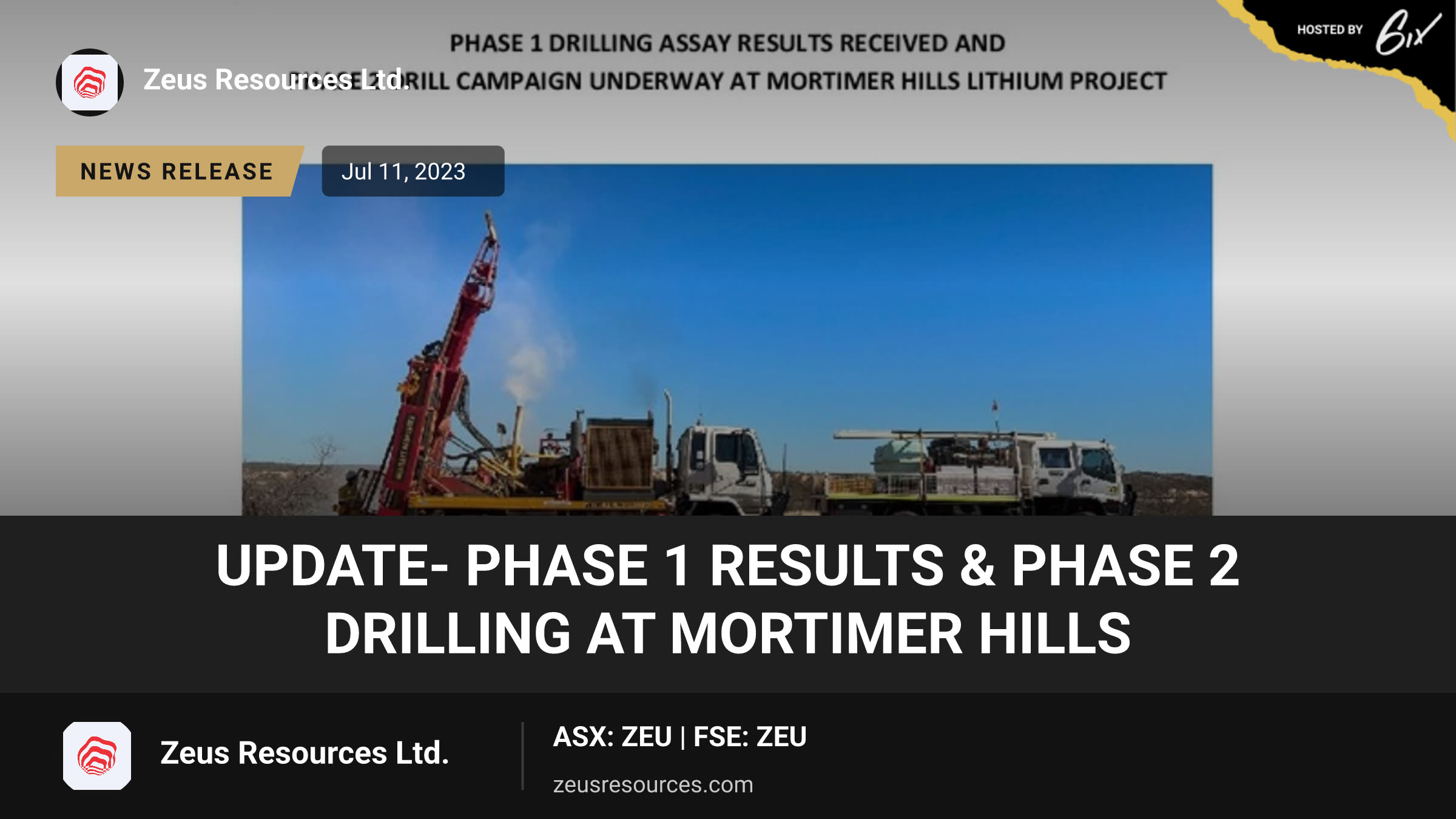 Update- Phase 1 Results & Phase 2 Drilling at Mortimer Hills