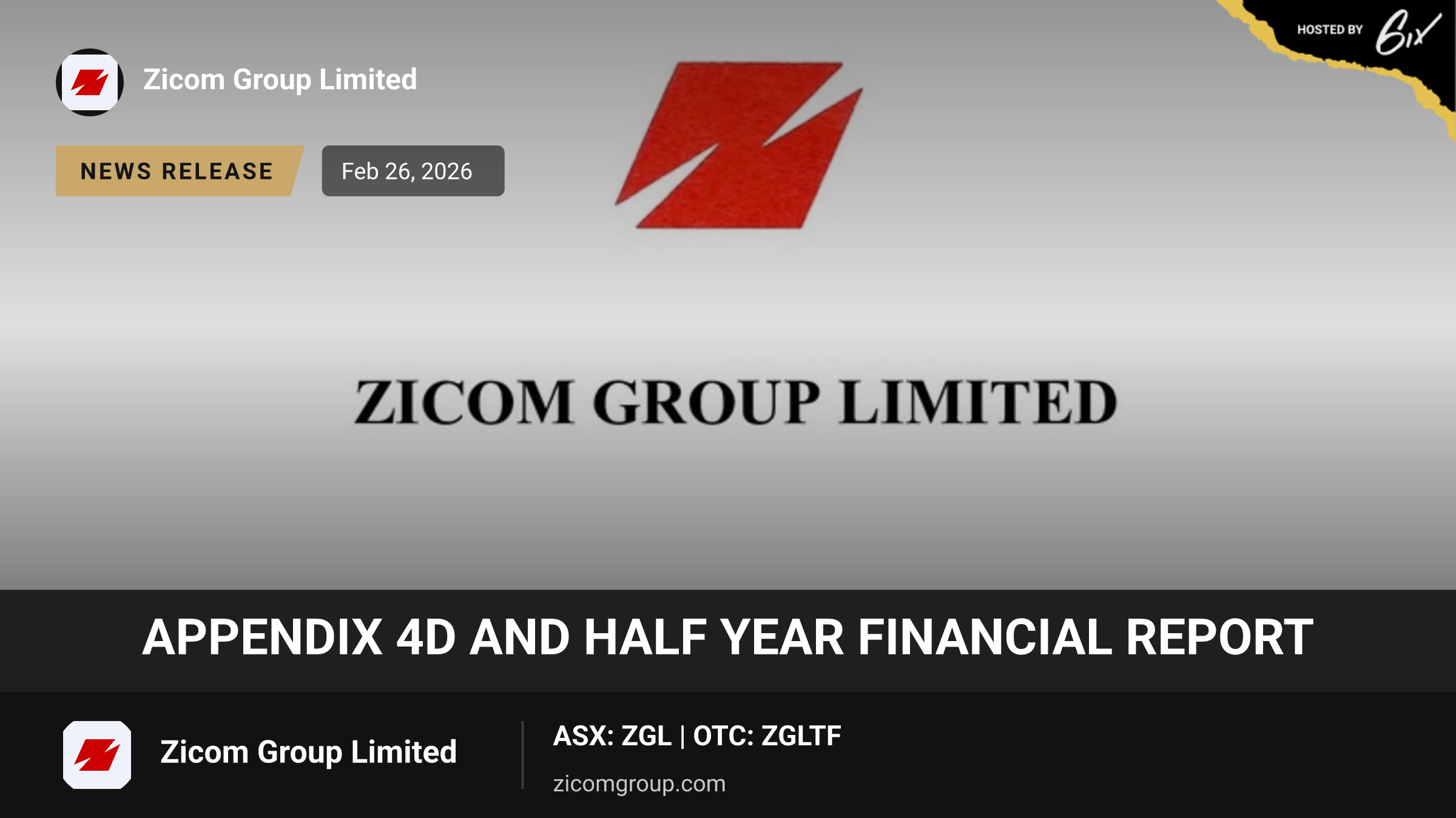 Appendix 4D and Half Year Financial Report