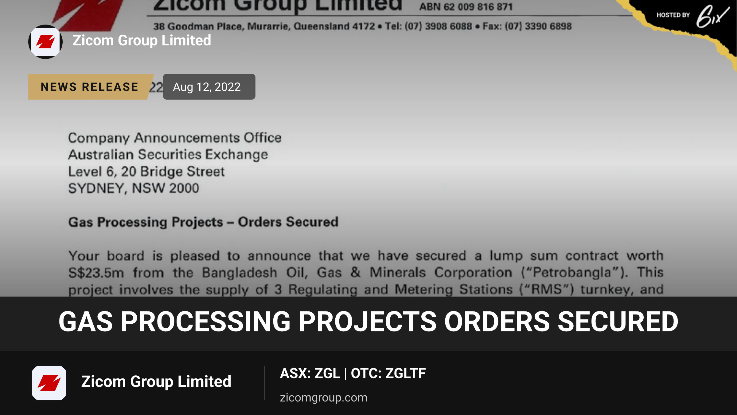 Gas Processing Projects Orders Secured