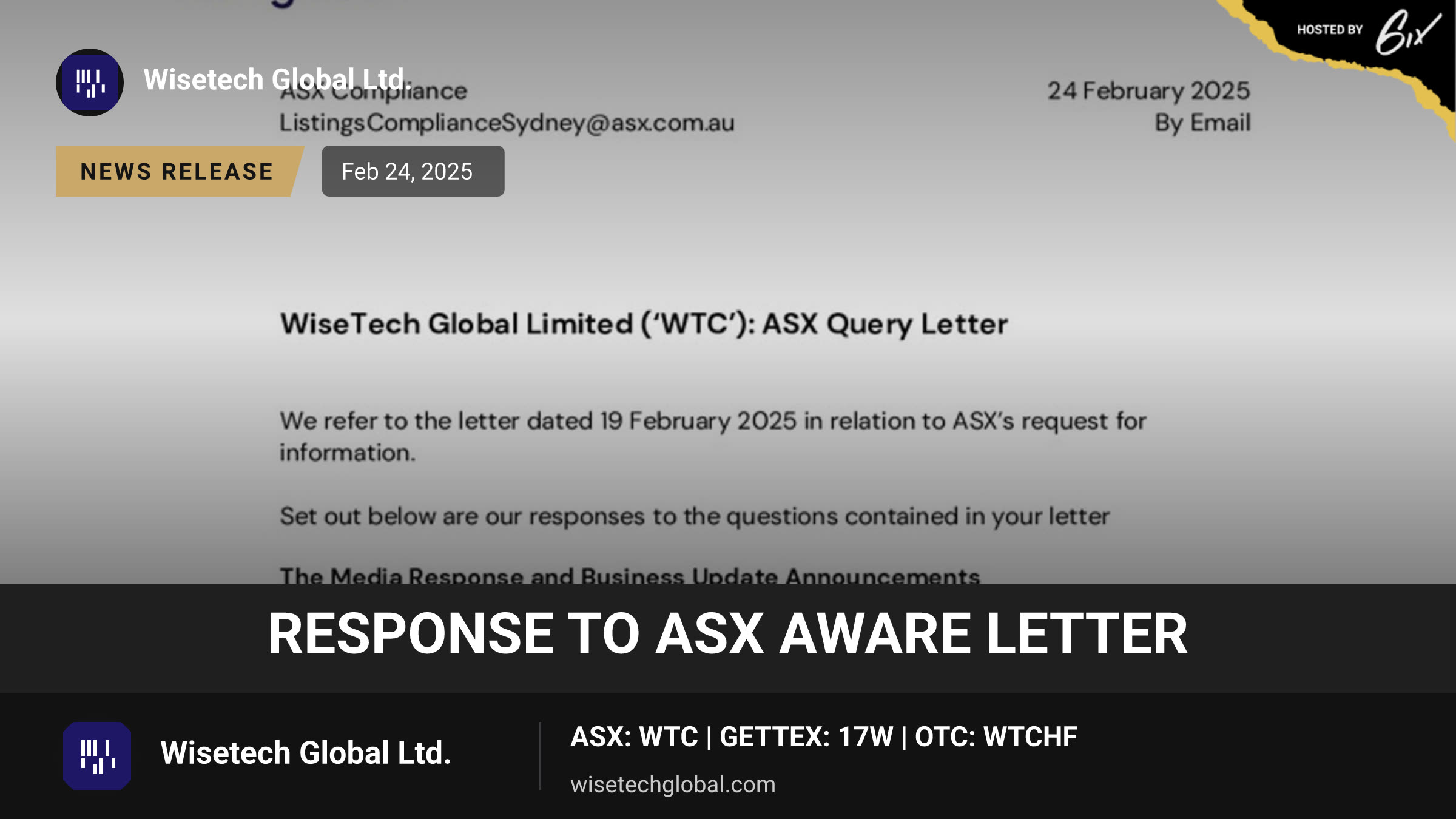 Response to ASX Aware Letter