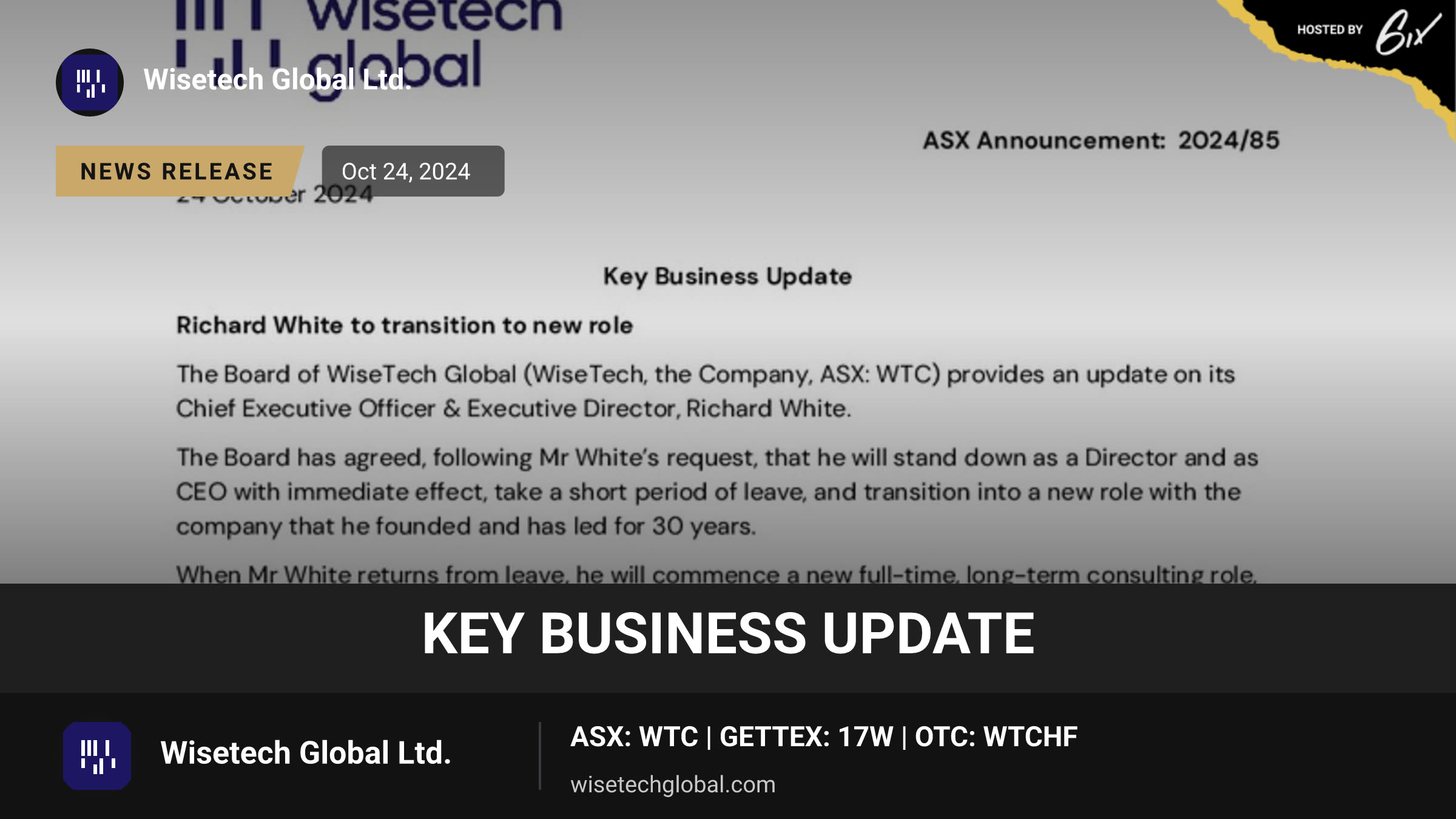 Key Business Update