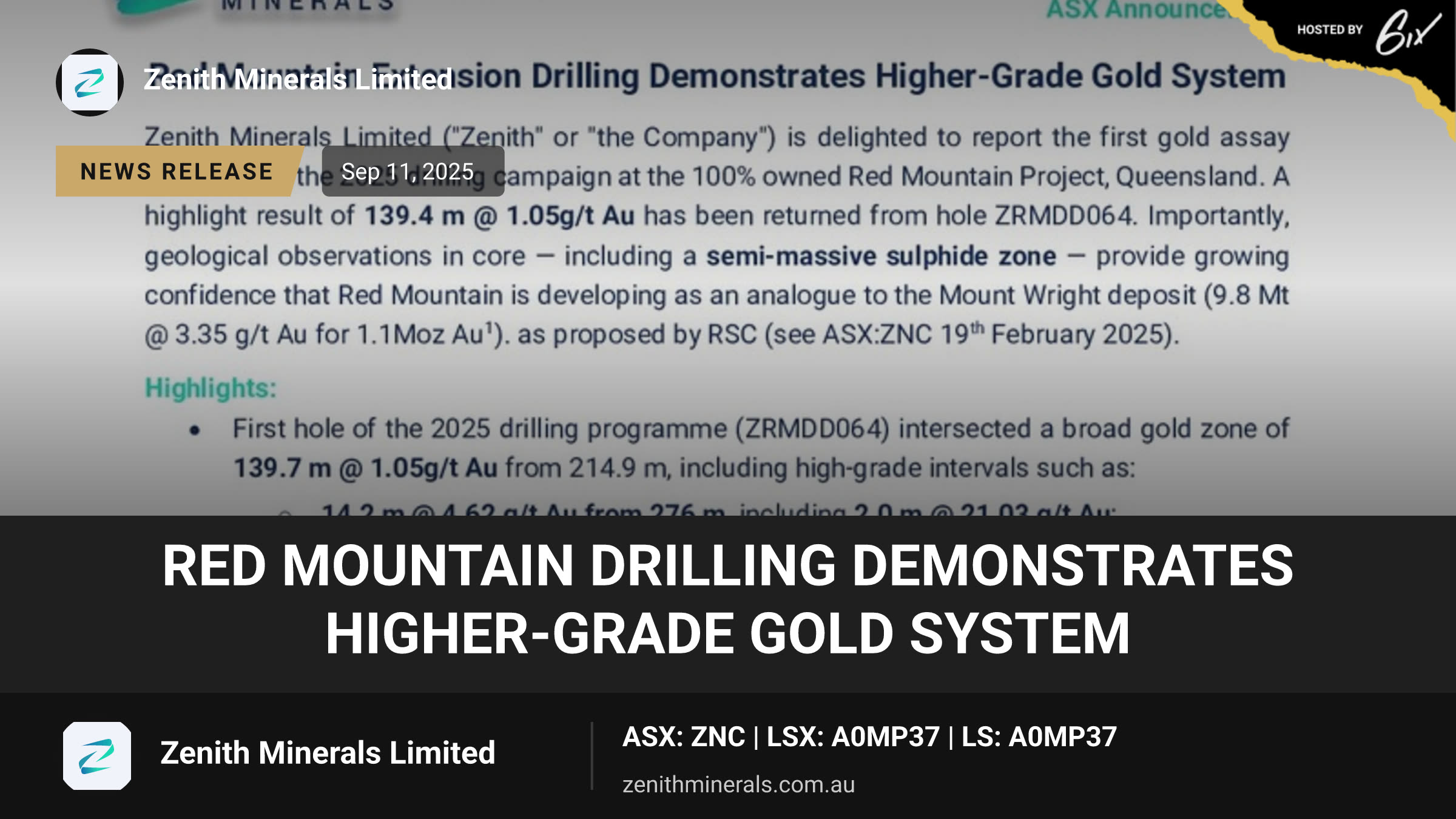 Red Mountain Drilling Demonstrates Higher-Grade Gold System