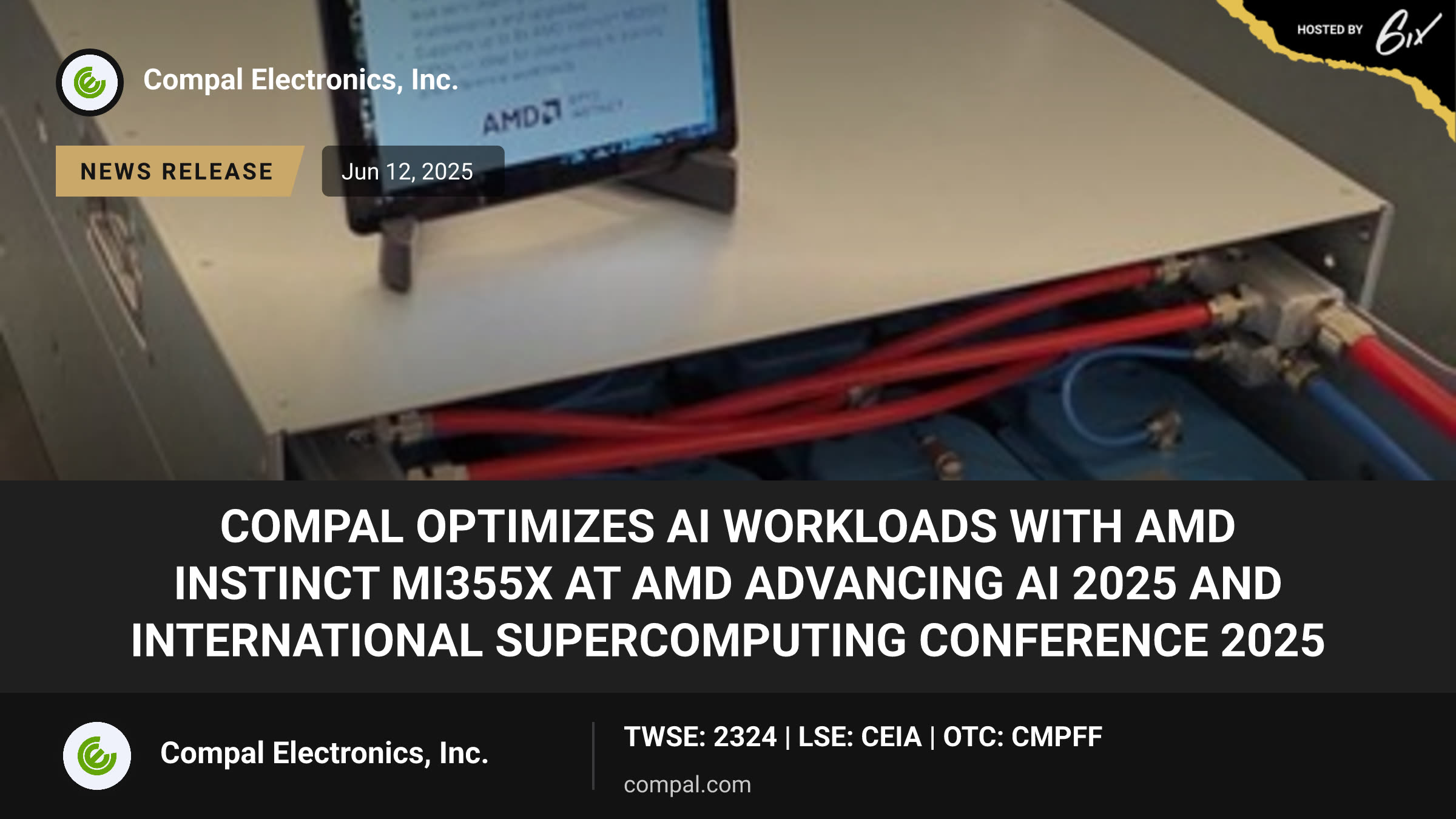 COMPAL Optimizes AI Workloads with AMD Instinct MI355X at AMD Advancing AI 2025 and International Supercomputing Conference 2025