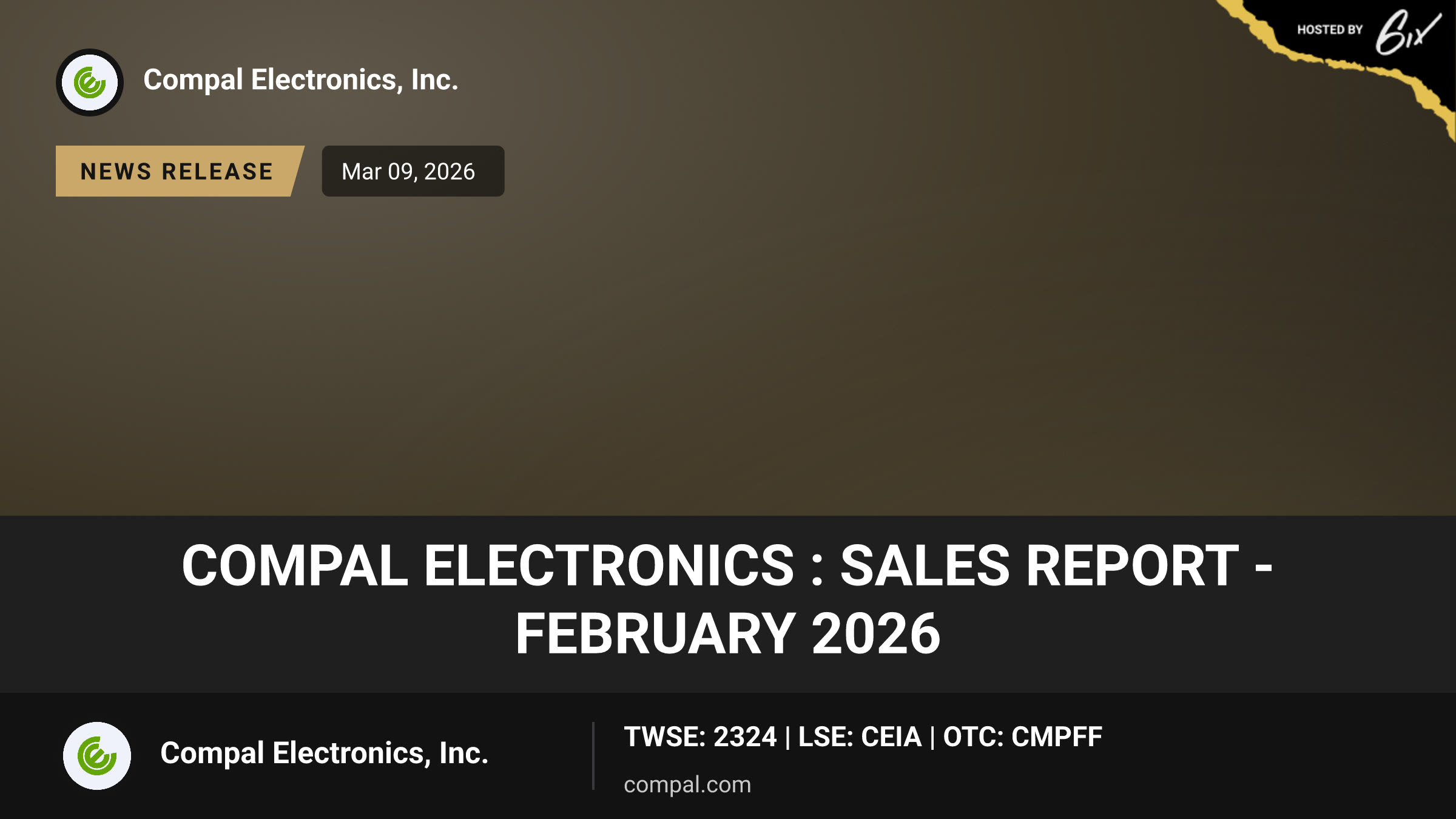 Compal Electronics : Sales Report - February 2026