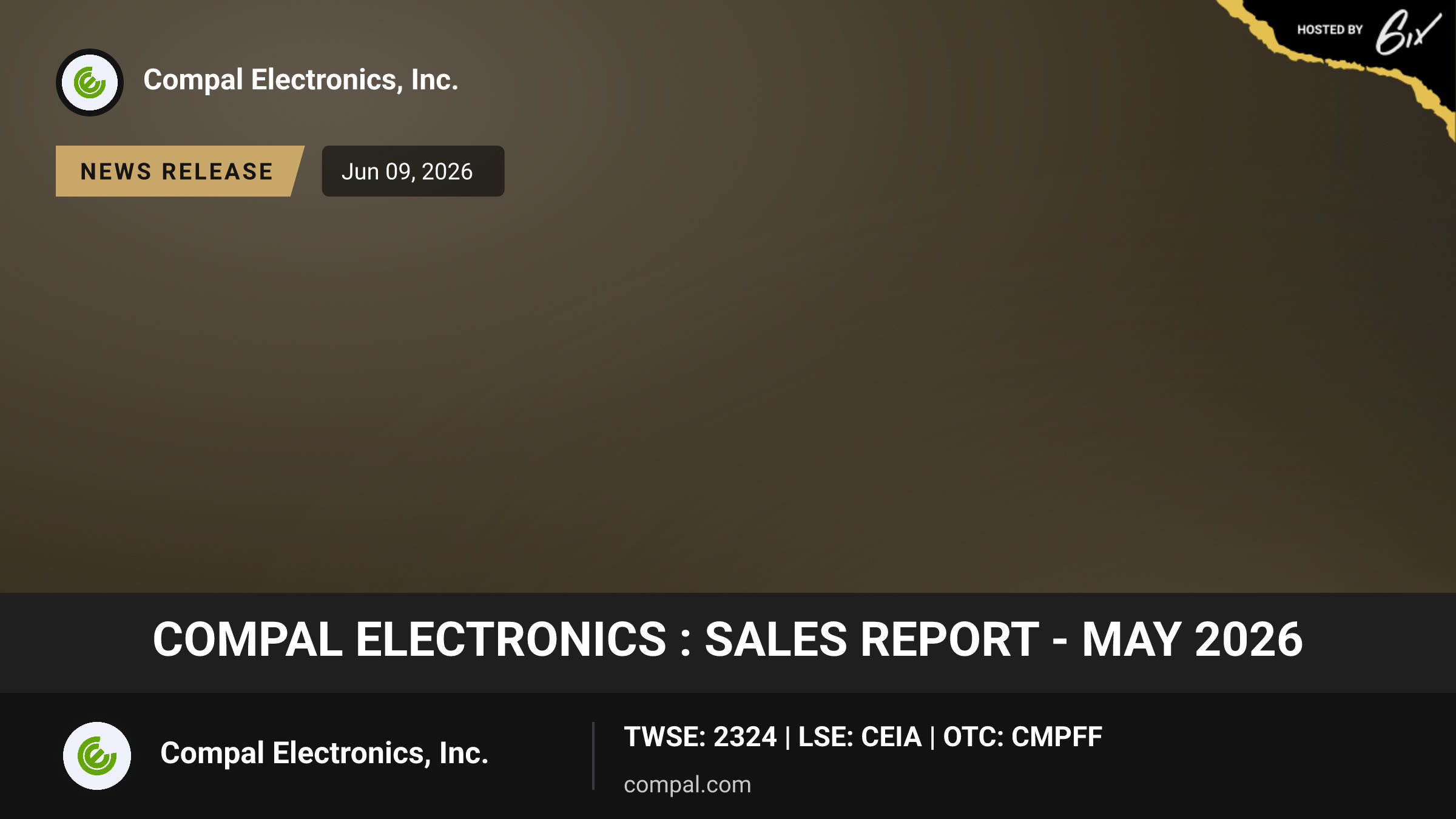 Compal Electronics : Sales Report - May 2026