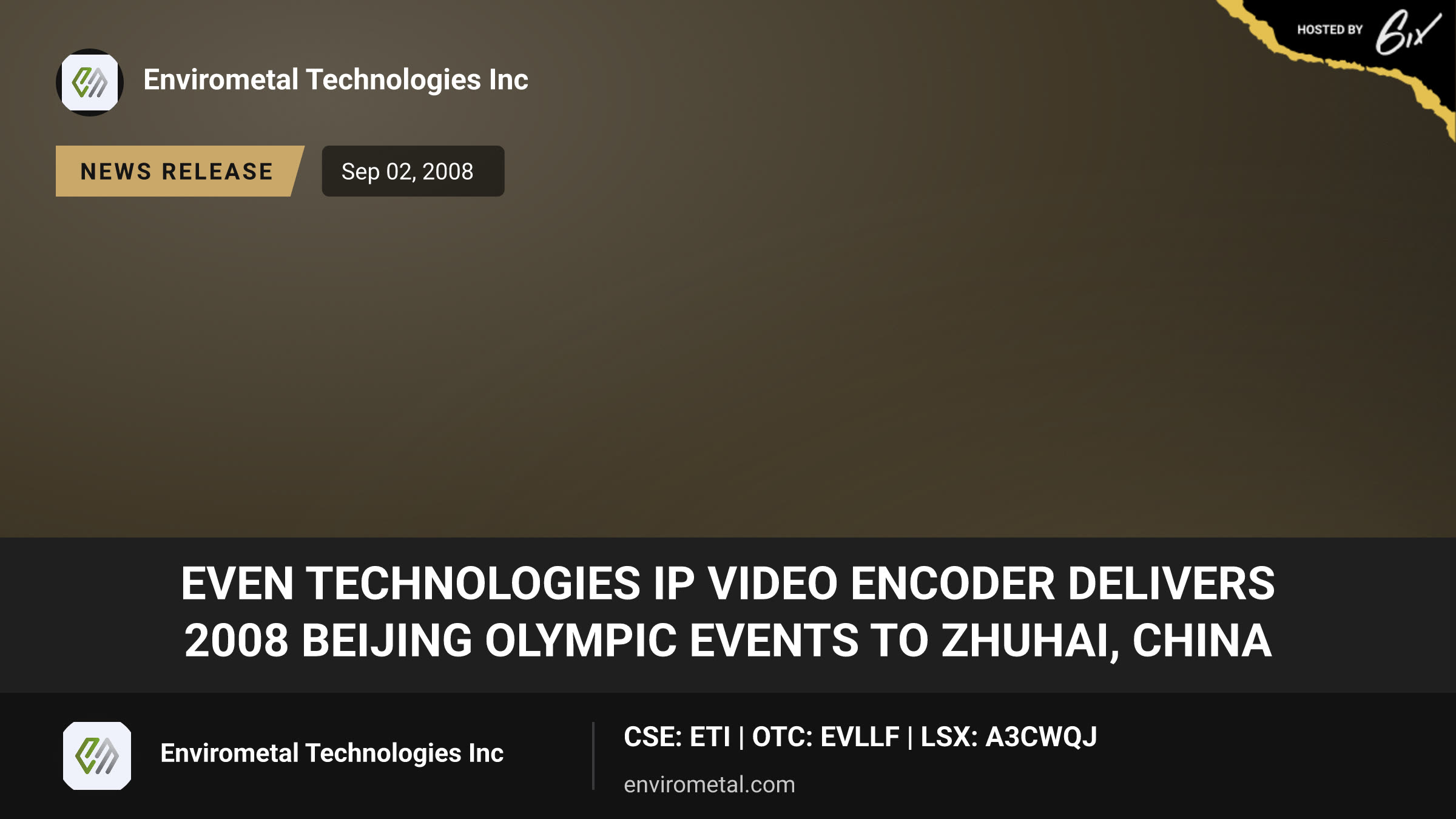 Even Technologies IP video encoder delivers 2008 Beijing Olympic events to Zhuhai, China