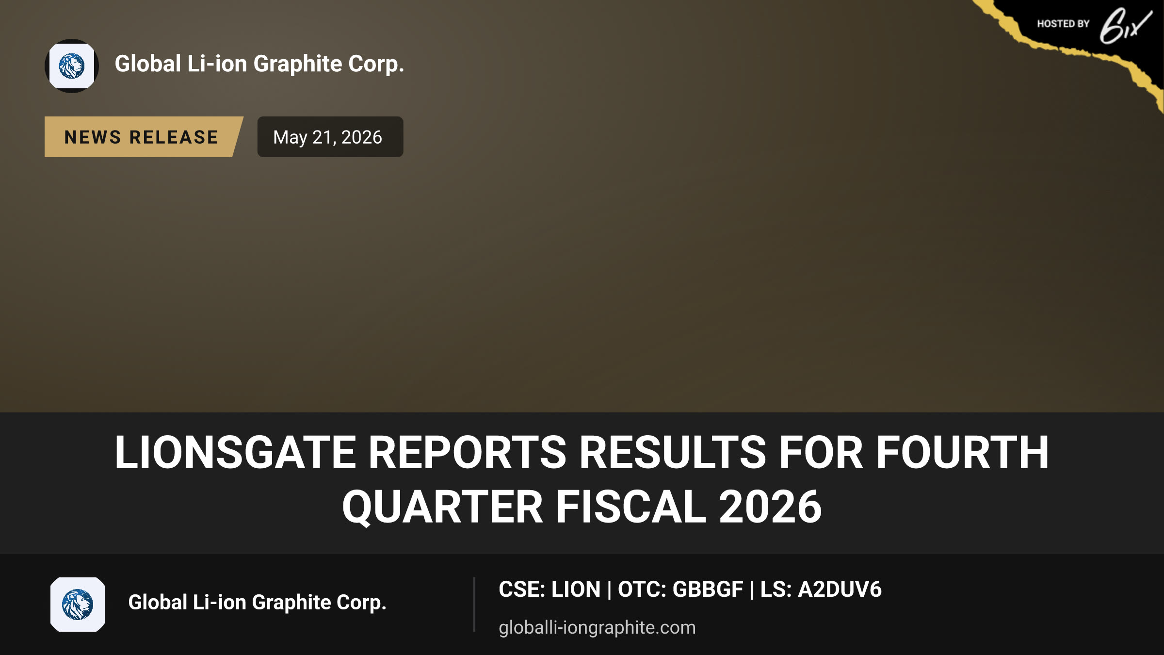 LIONSGATE REPORTS RESULTS FOR FOURTH QUARTER FISCAL 2026