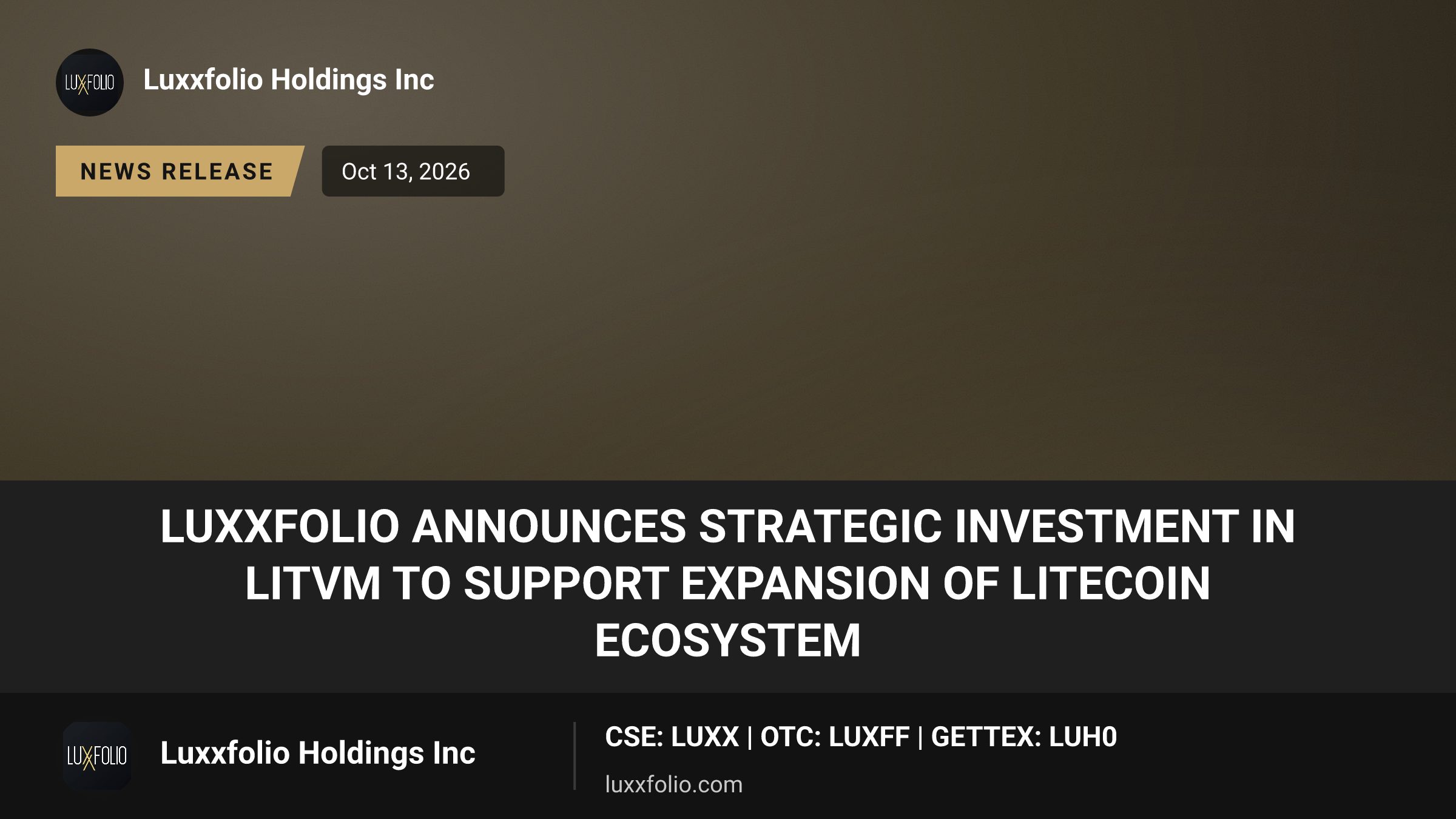 Luxxfolio Announces Strategic Investment in LitVM to Support Expansion ...