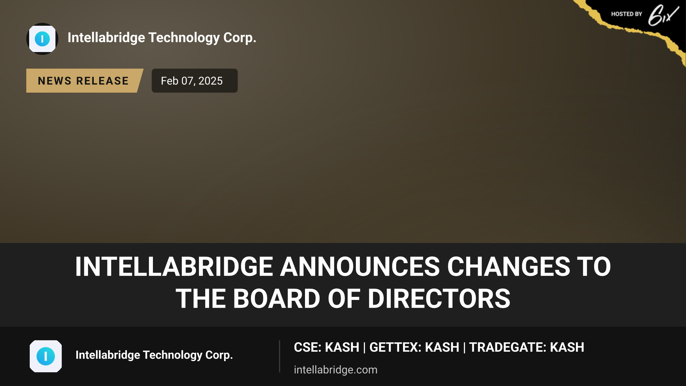 Intellabridge Announces Changes to the Board of Directors