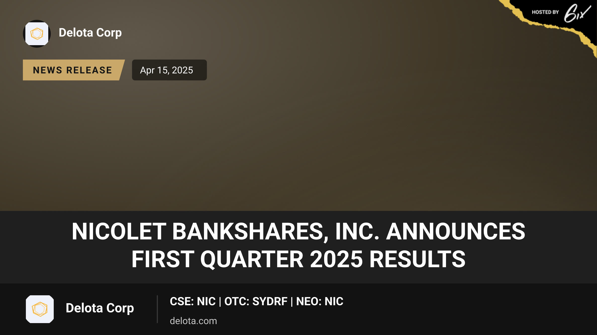 Nicolet Bankshares, Inc. Announces First Quarter 2025 Results