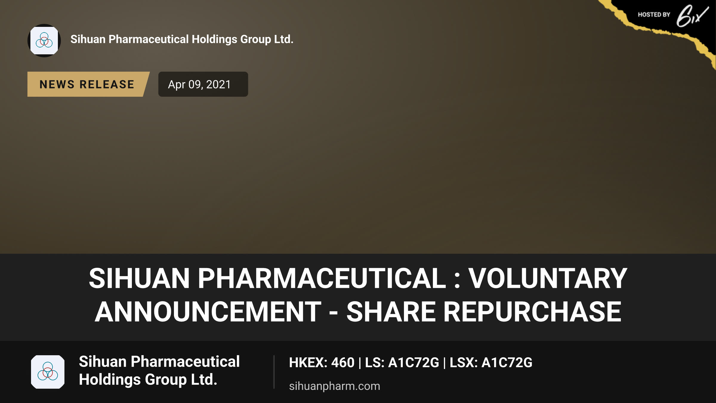 Sihuan Pharmaceutical : VOLUNTARY ANNOUNCEMENT - SHARE REPURCHASE