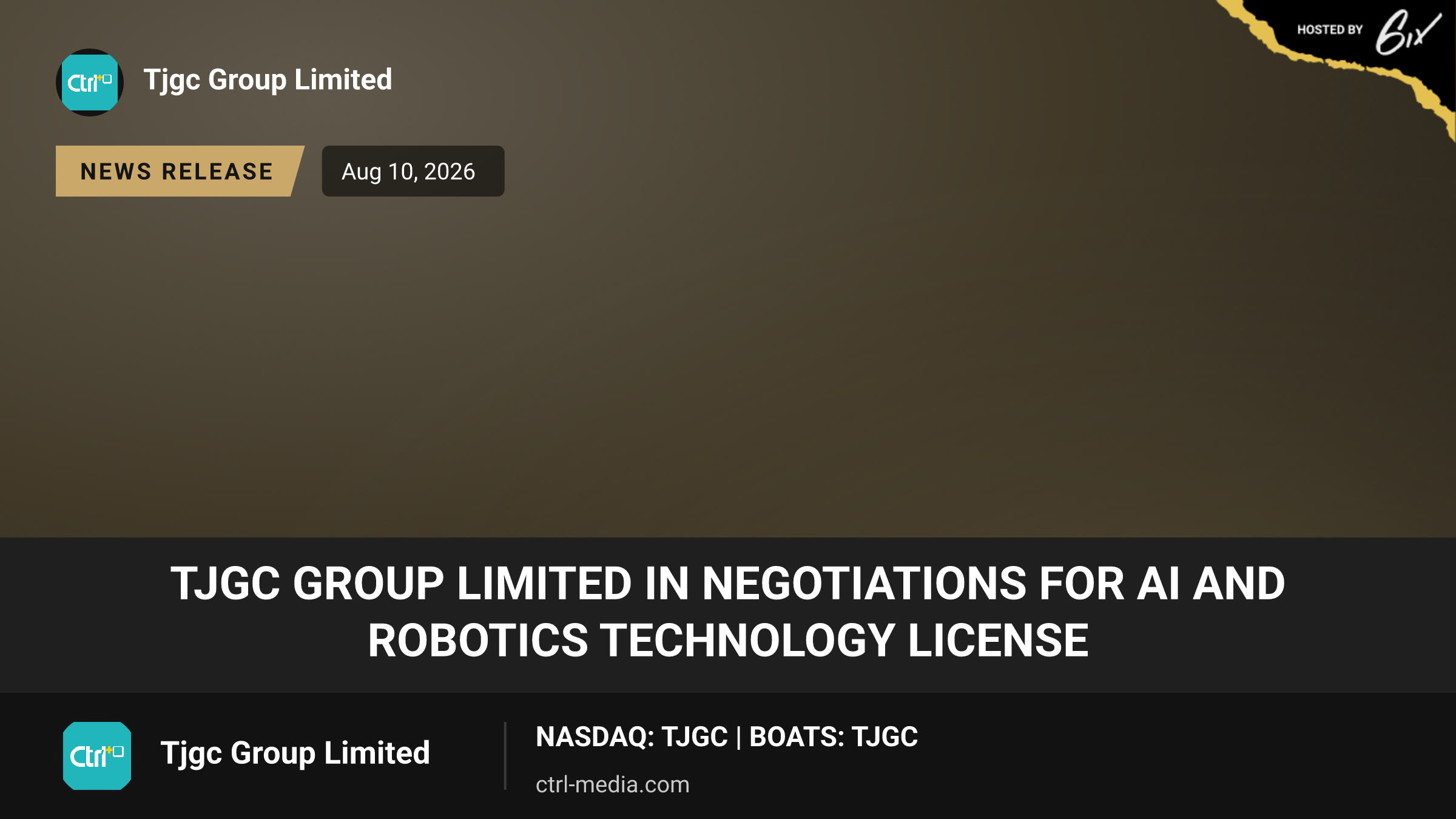TJGC Group Limited in Negotiations for AI and Robotics Technology License