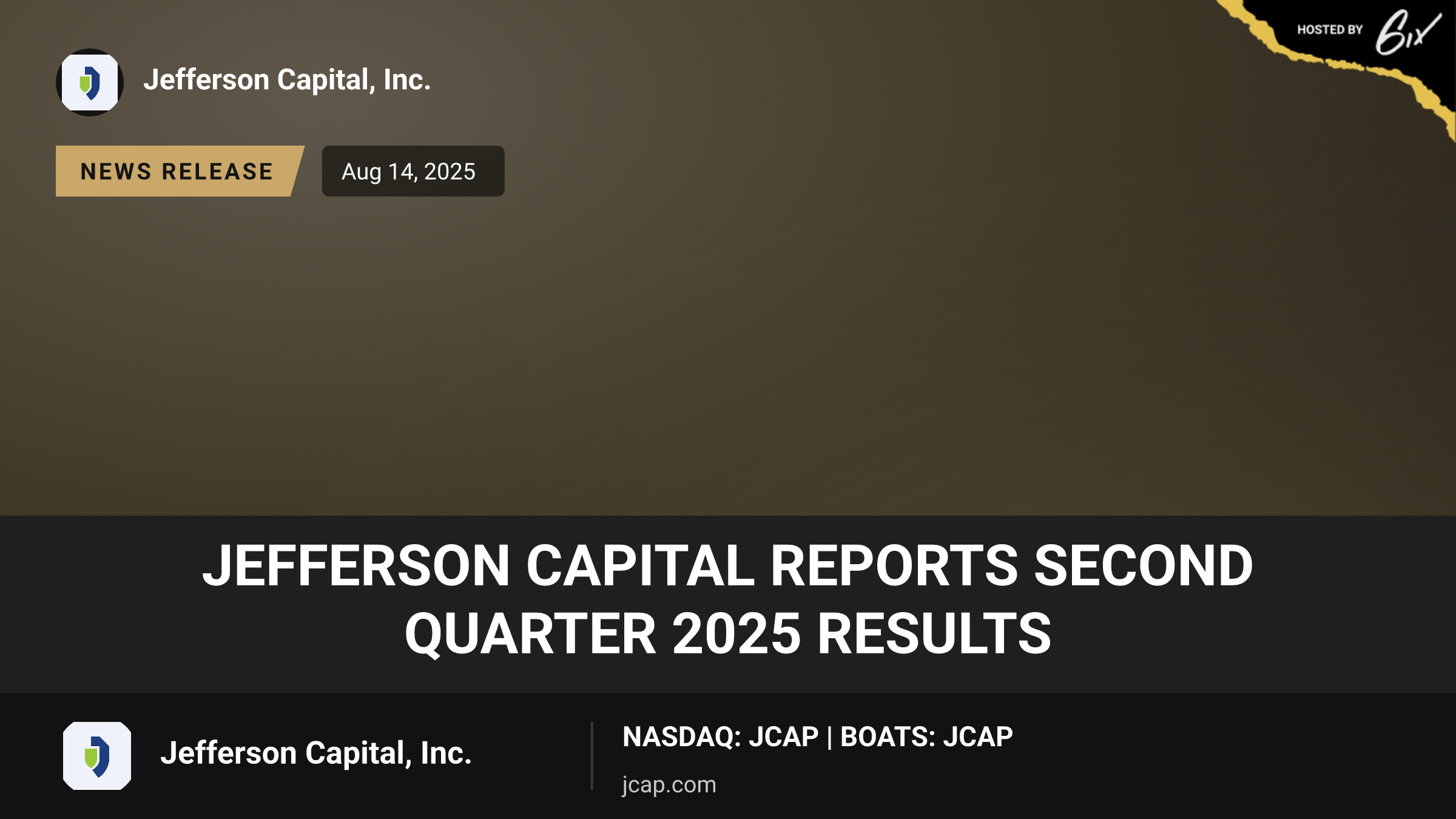 Jefferson Capital Reports Second Quarter 2025 Results