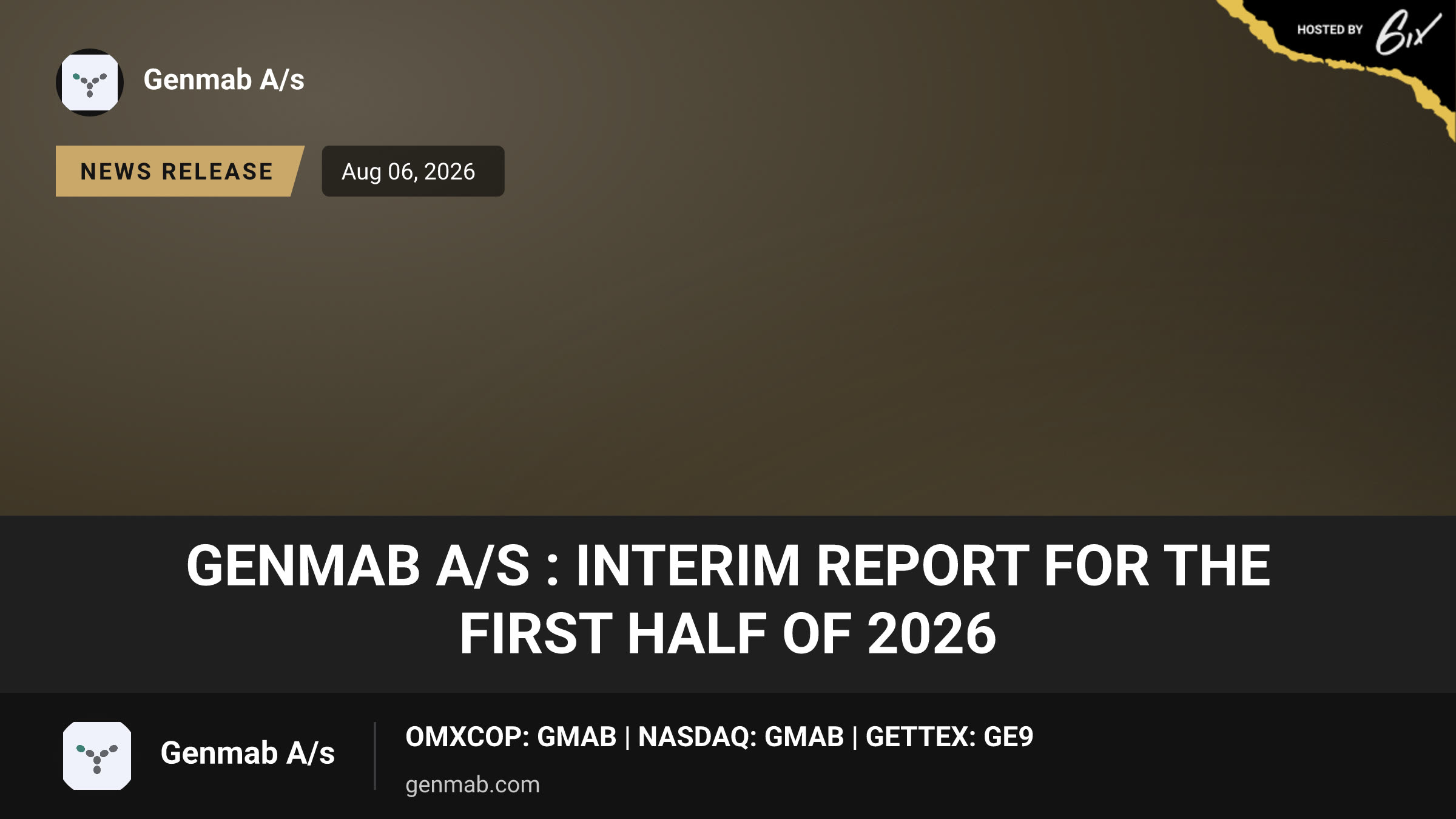 Genmab A/S : Interim Report for the First Half of 2026