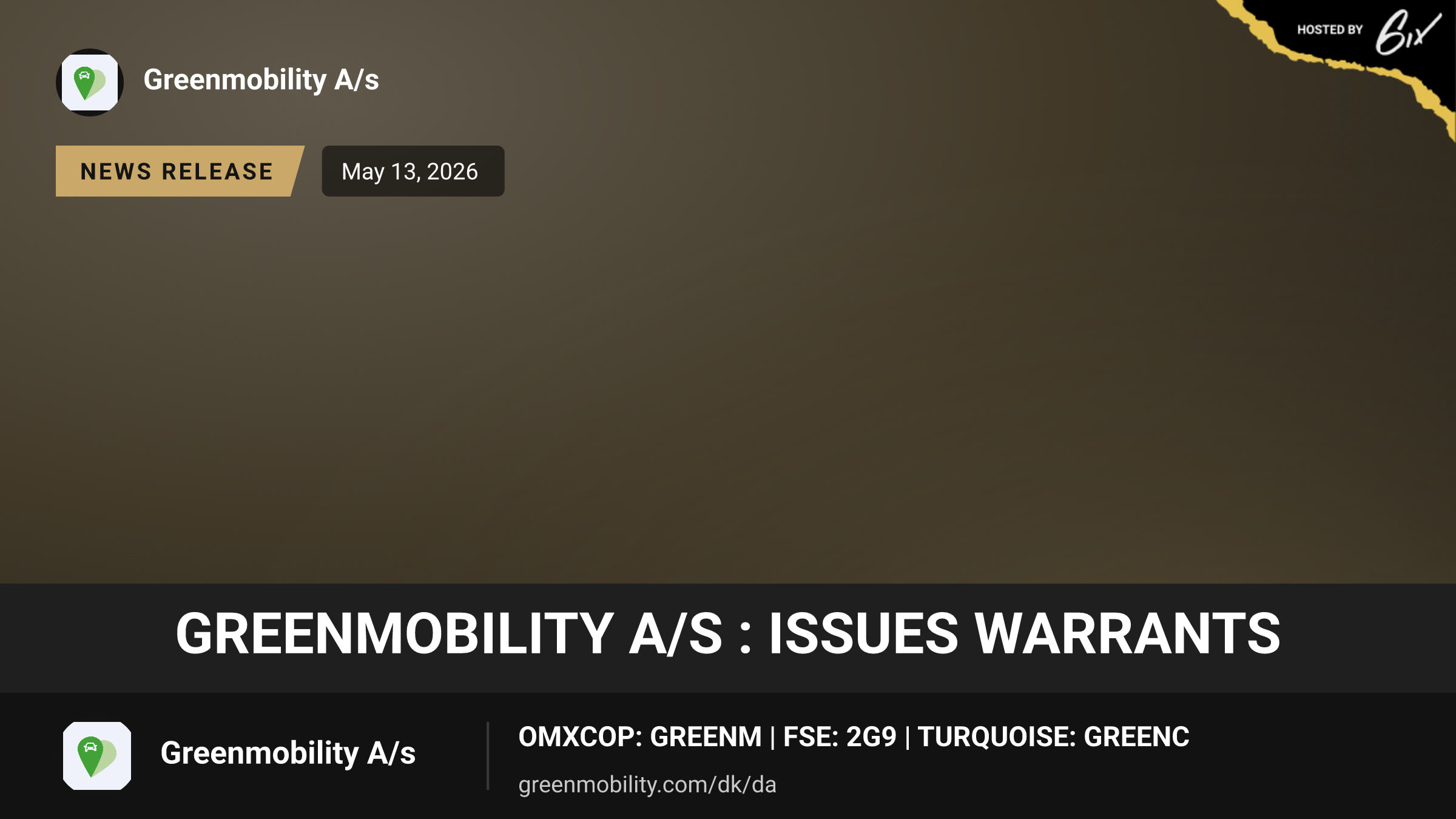 GreenMobility A/S : issues warrants