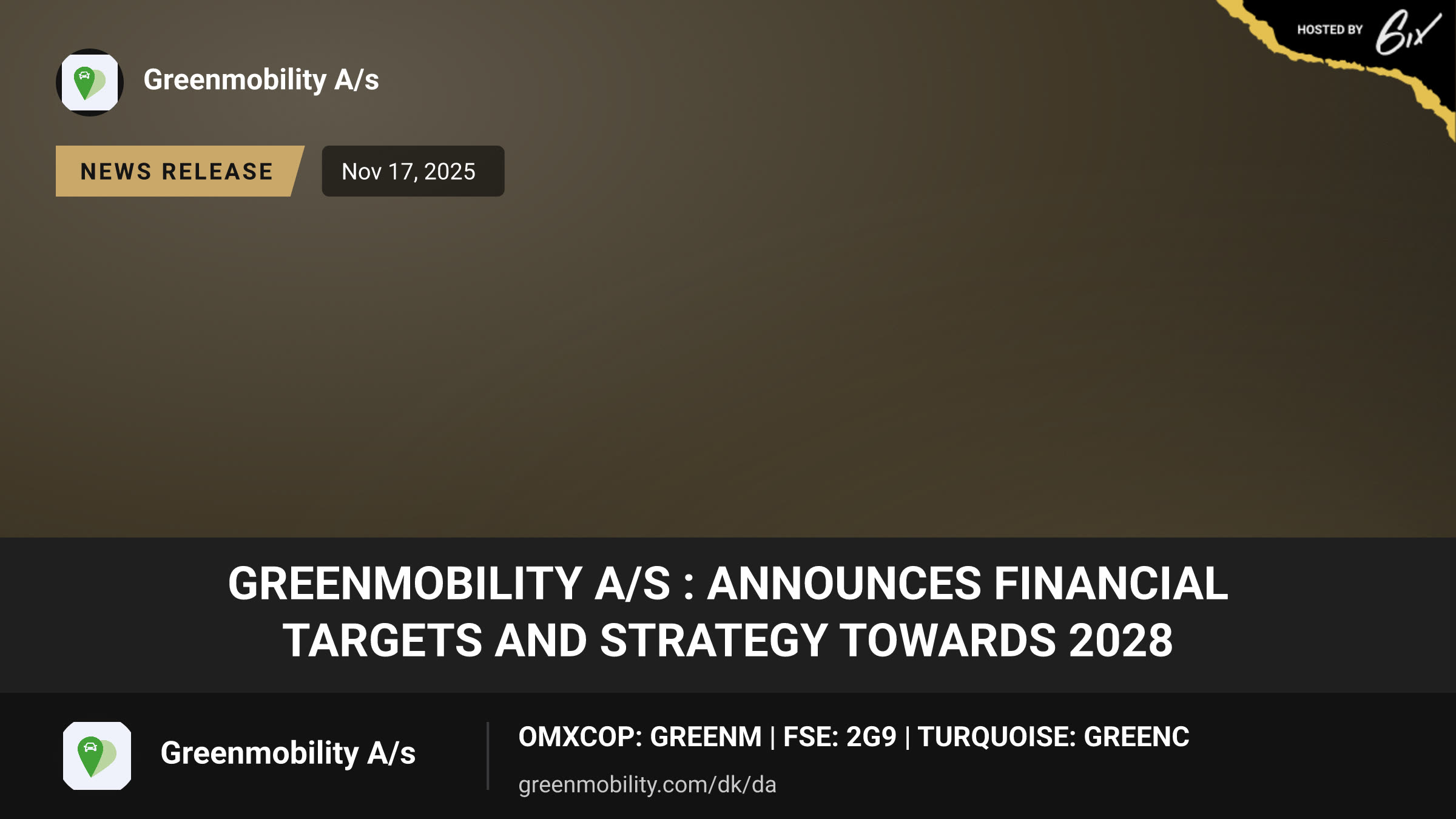 GreenMobility A/S : announces financial targets and strategy towards 2028