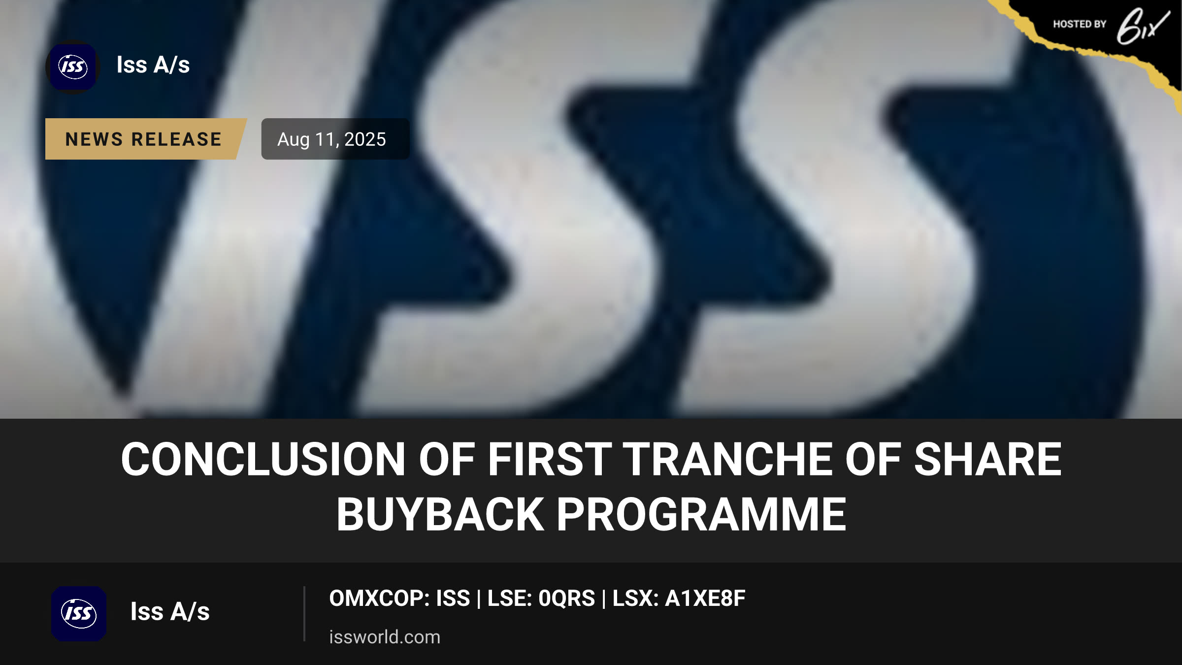 Conclusion of first tranche of share buyback programme