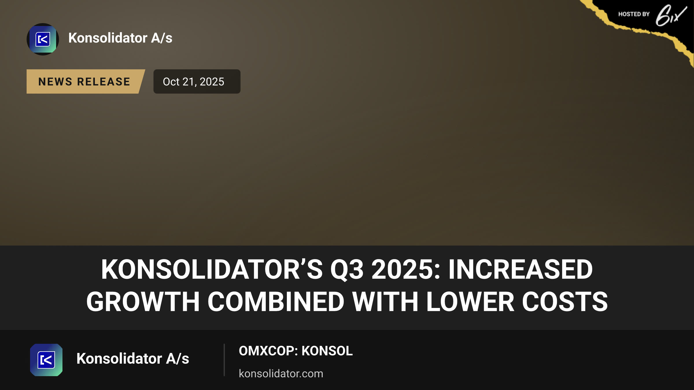 Konsolidator’s Q3 2025: Increased growth combined with lower costs