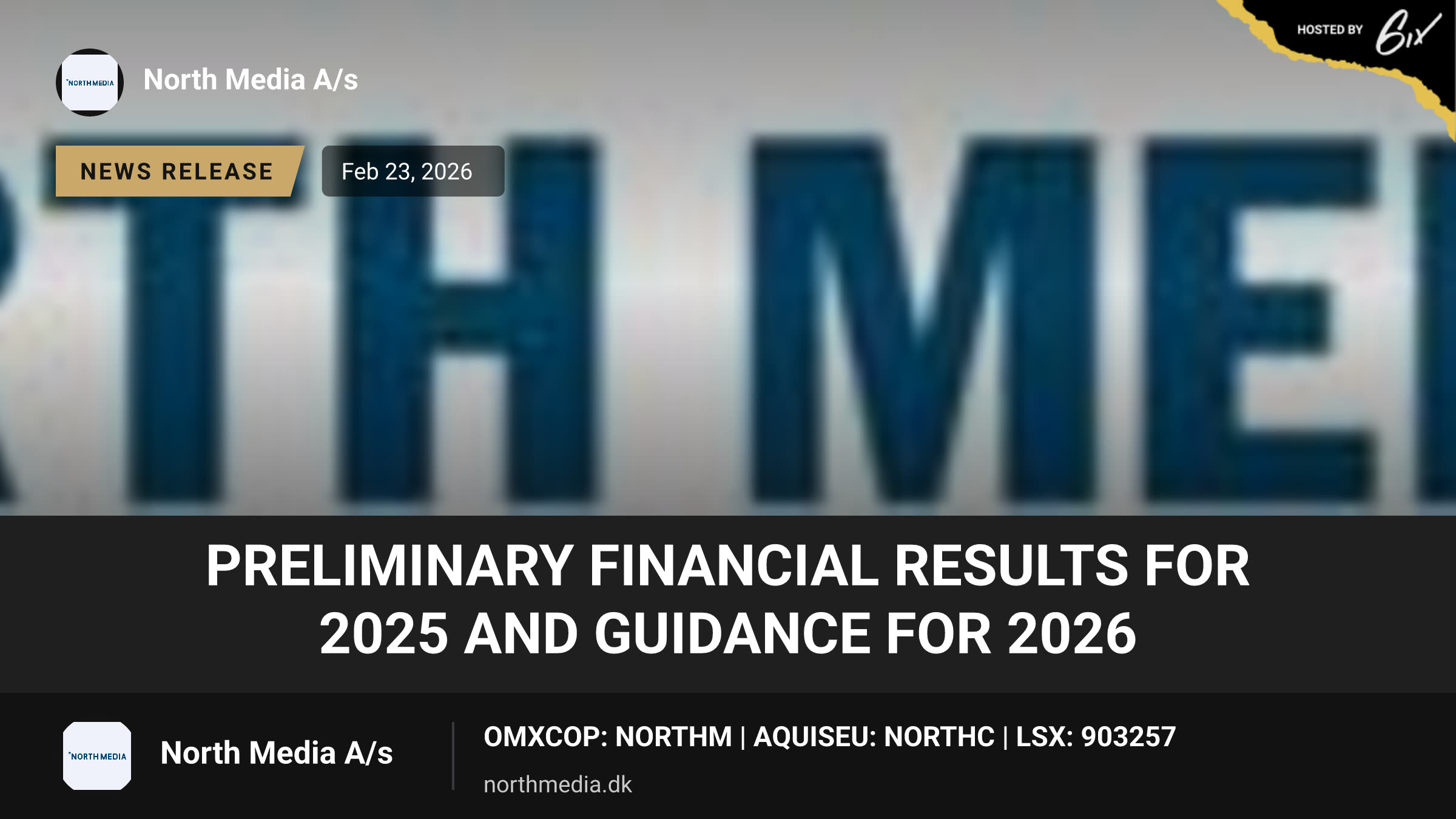 Preliminary financial results for 2025 and guidance for 2026