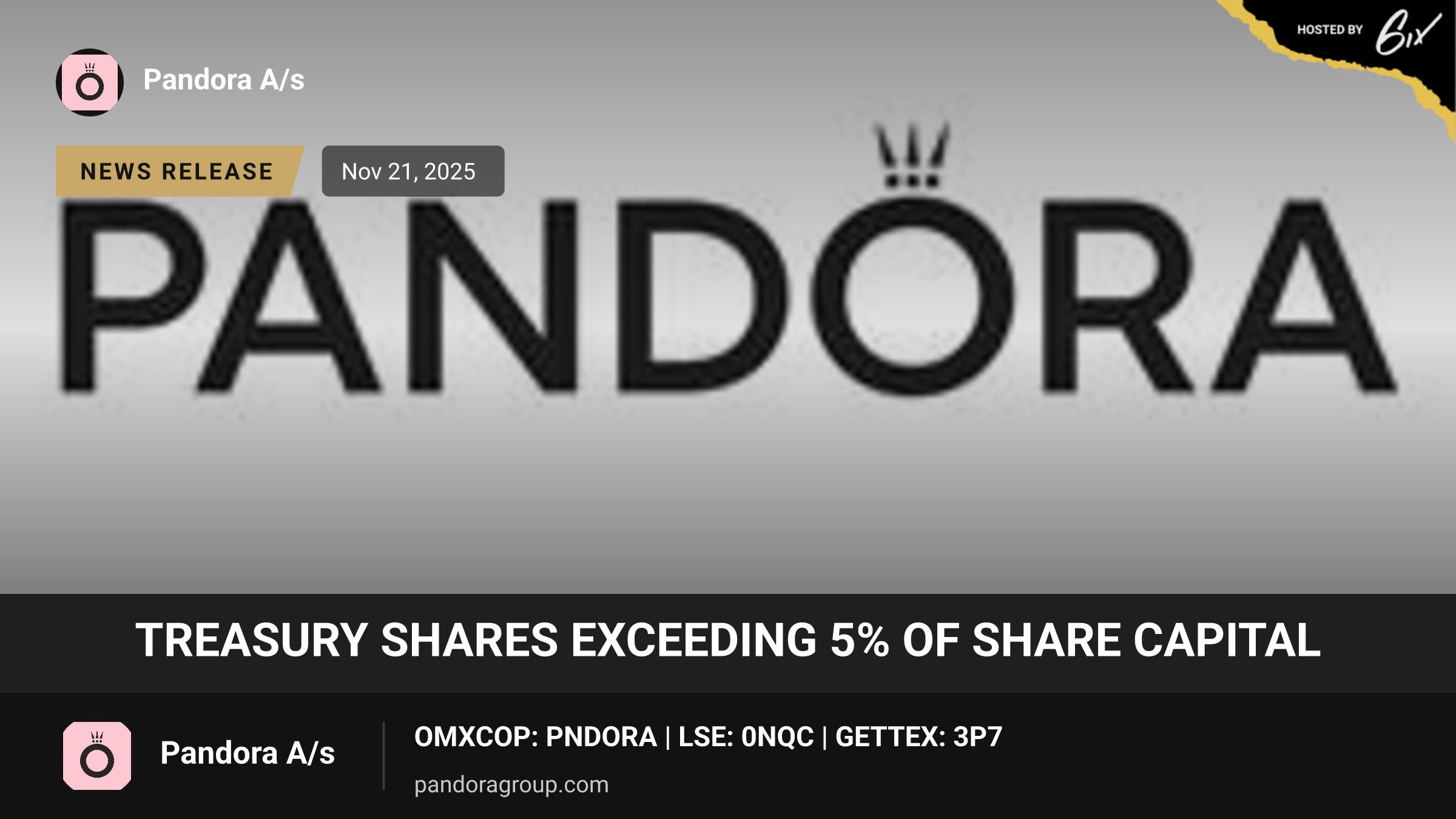 Treasury shares exceeding 5% of share capital