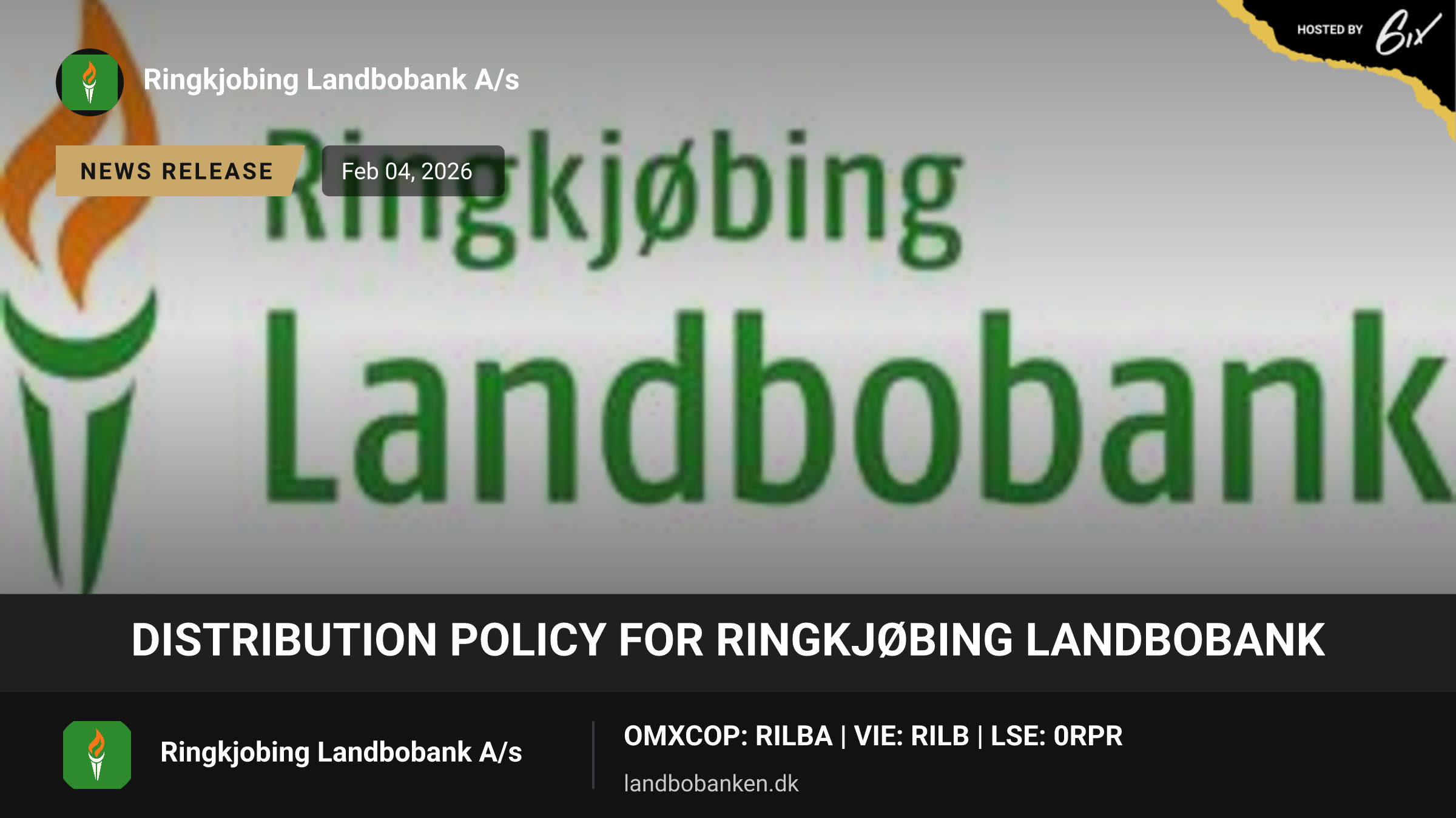 Distribution policy for Ringkjøbing Landbobank