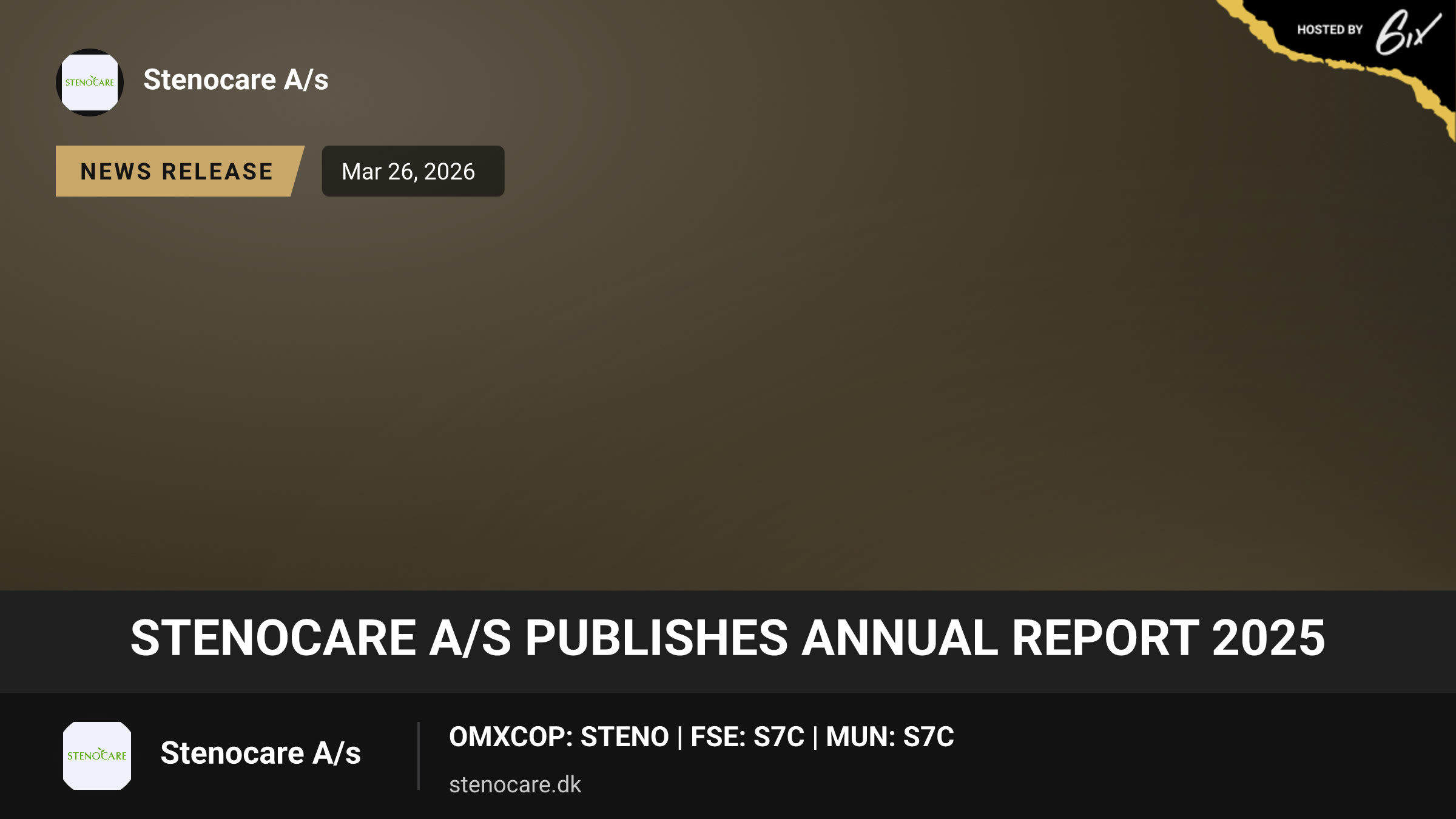 STENOCARE A/S publishes Annual Report 2025