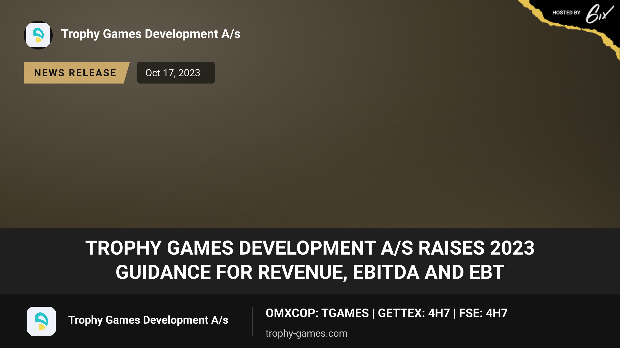 Trophy Games Development A/S raises 2023 guidance for revenue, EBITDA and EBT