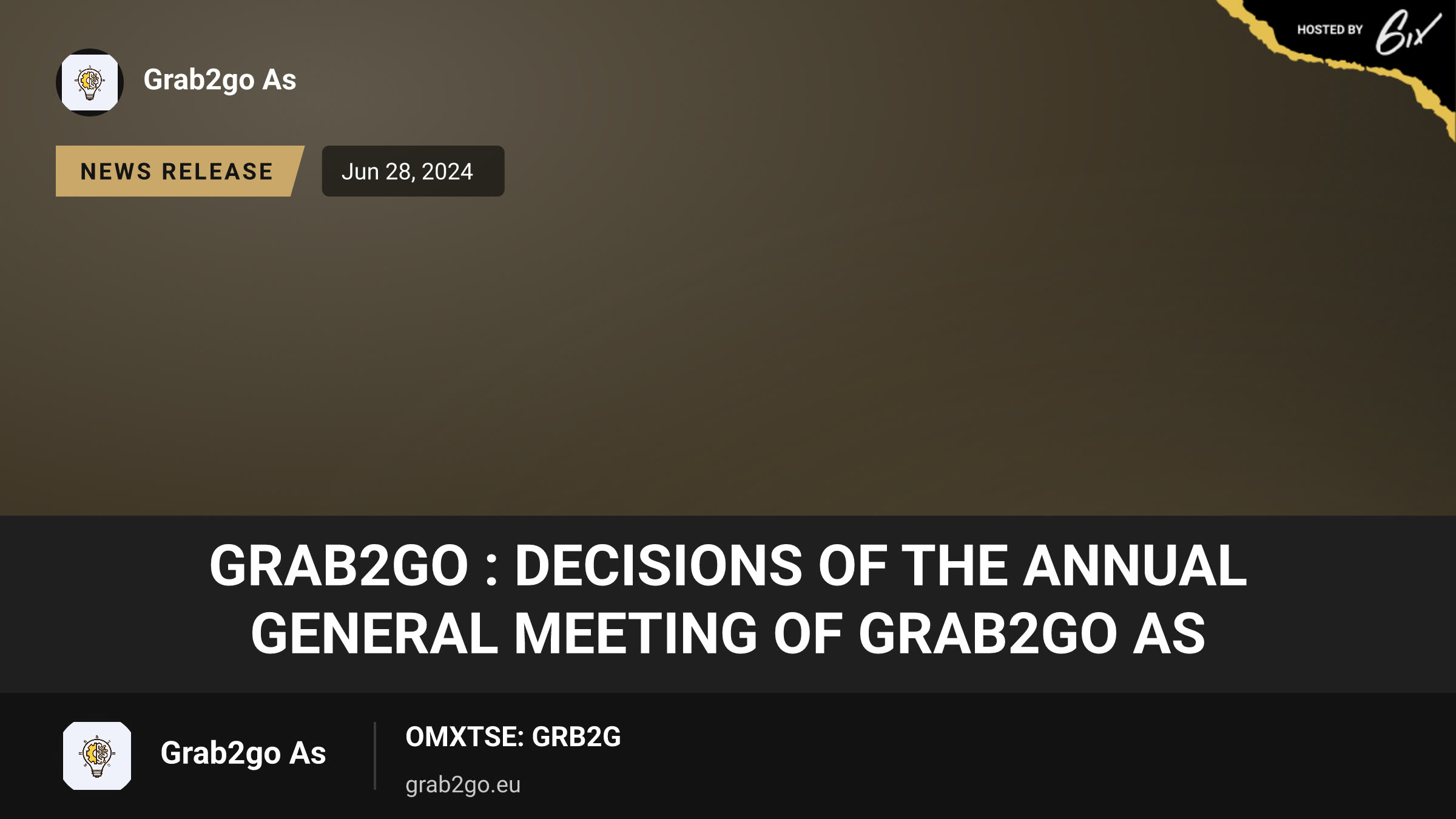 Grab2Go : Decisions of the annual general meeting of Grab2Go AS